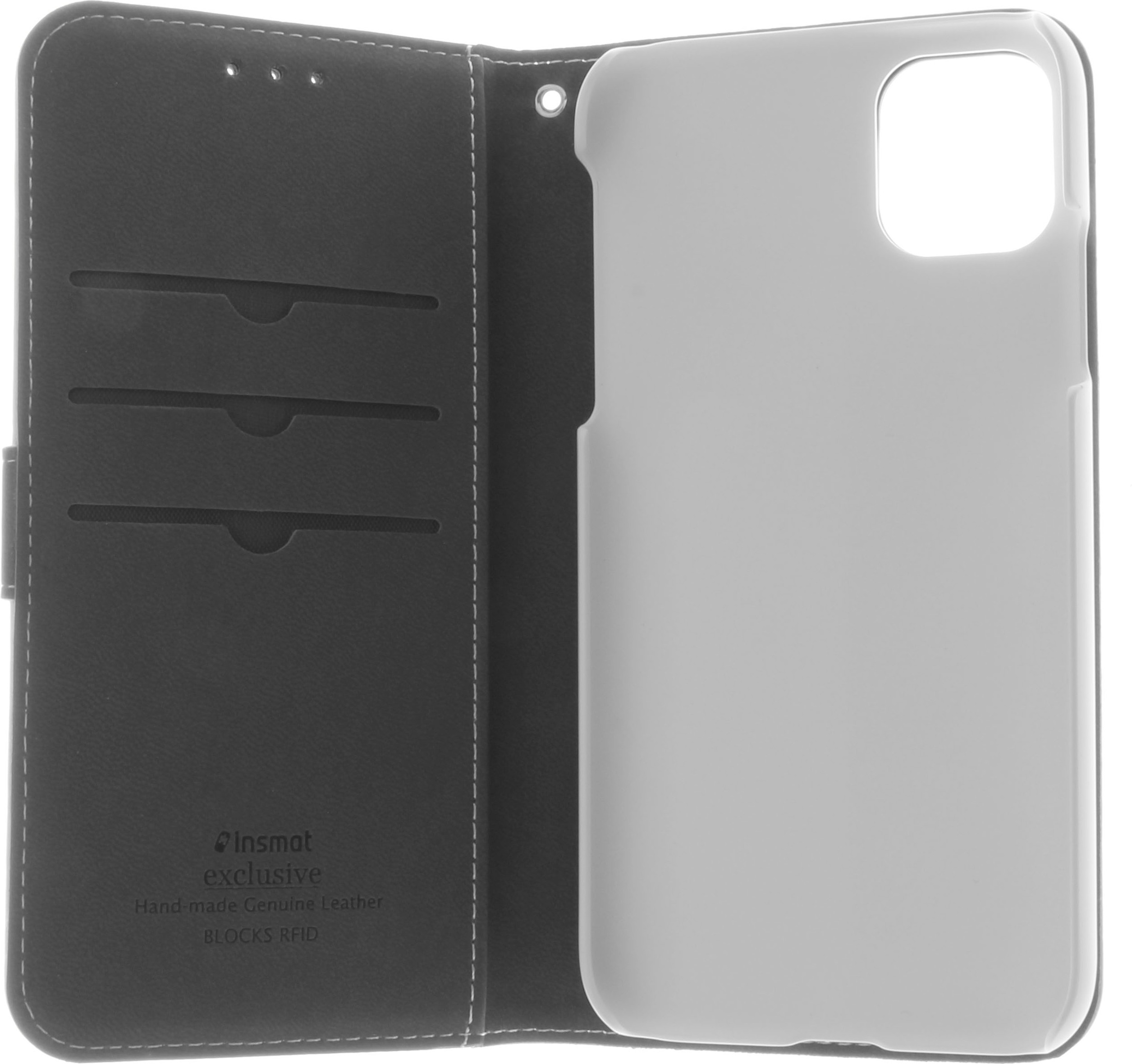 Insmat Exclusive Flip Case lompakkokotelo, iPhone 11, musta