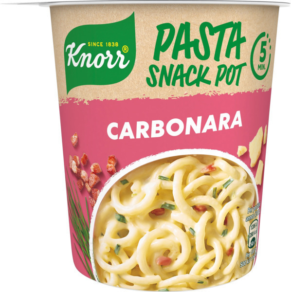 Knorr Snack Pot Spaghetti Carbonara -ateria-ainekset, 63 g, 8-pack –  
