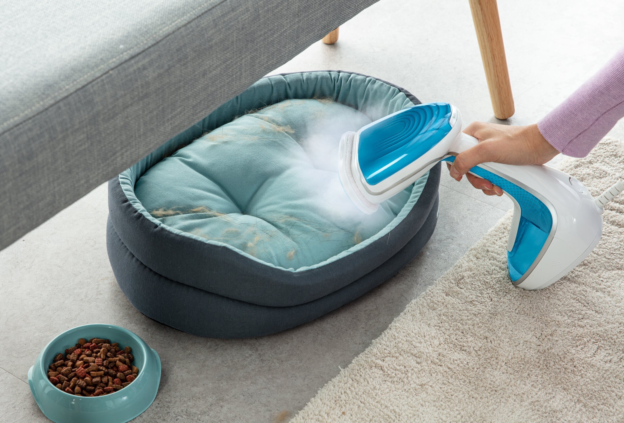 Tefal Pure Tex desinfioiva -vaatehöyrystin, valkoinen/sininen