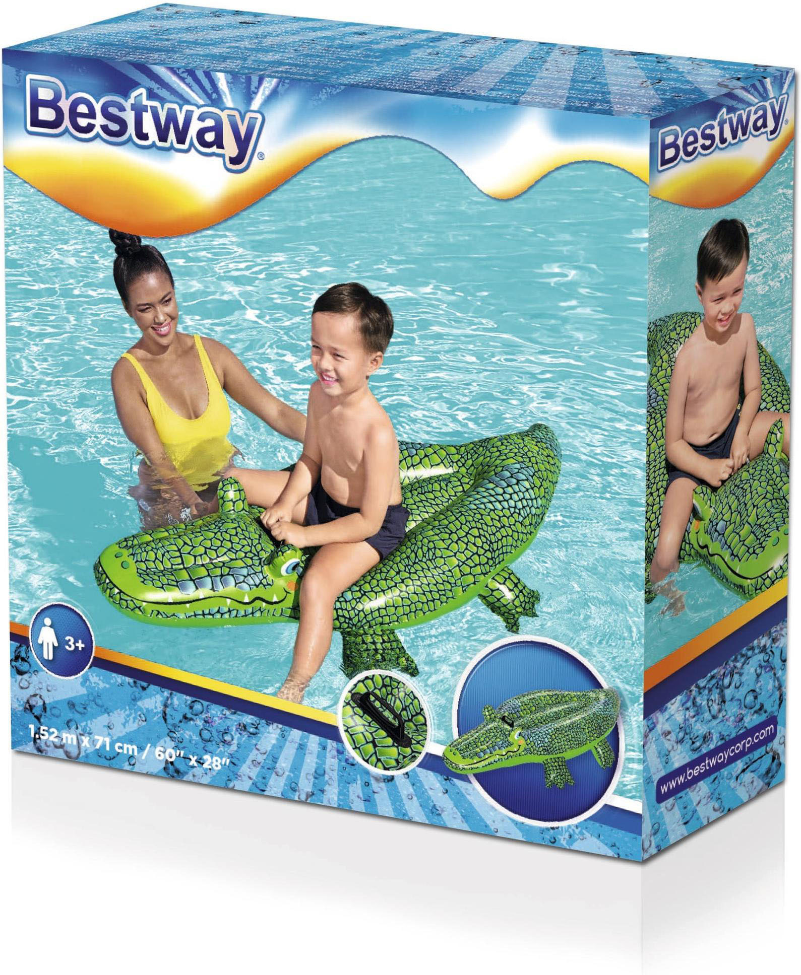 Bestway Buddy Croc Ride On -uimalelu, 152 x 71 cm