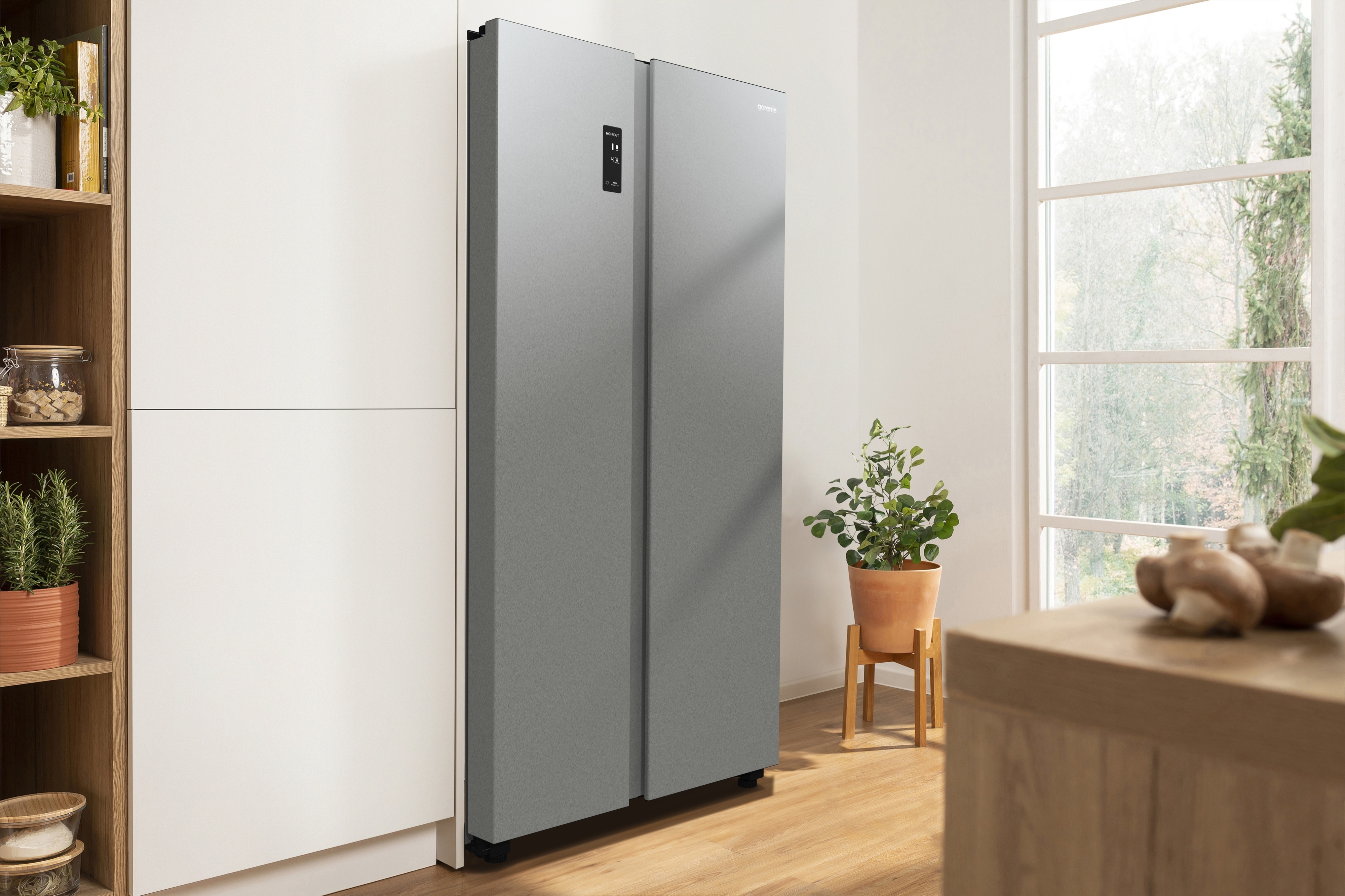 Gorenje NRR9185EAXL Side By Side, teräs