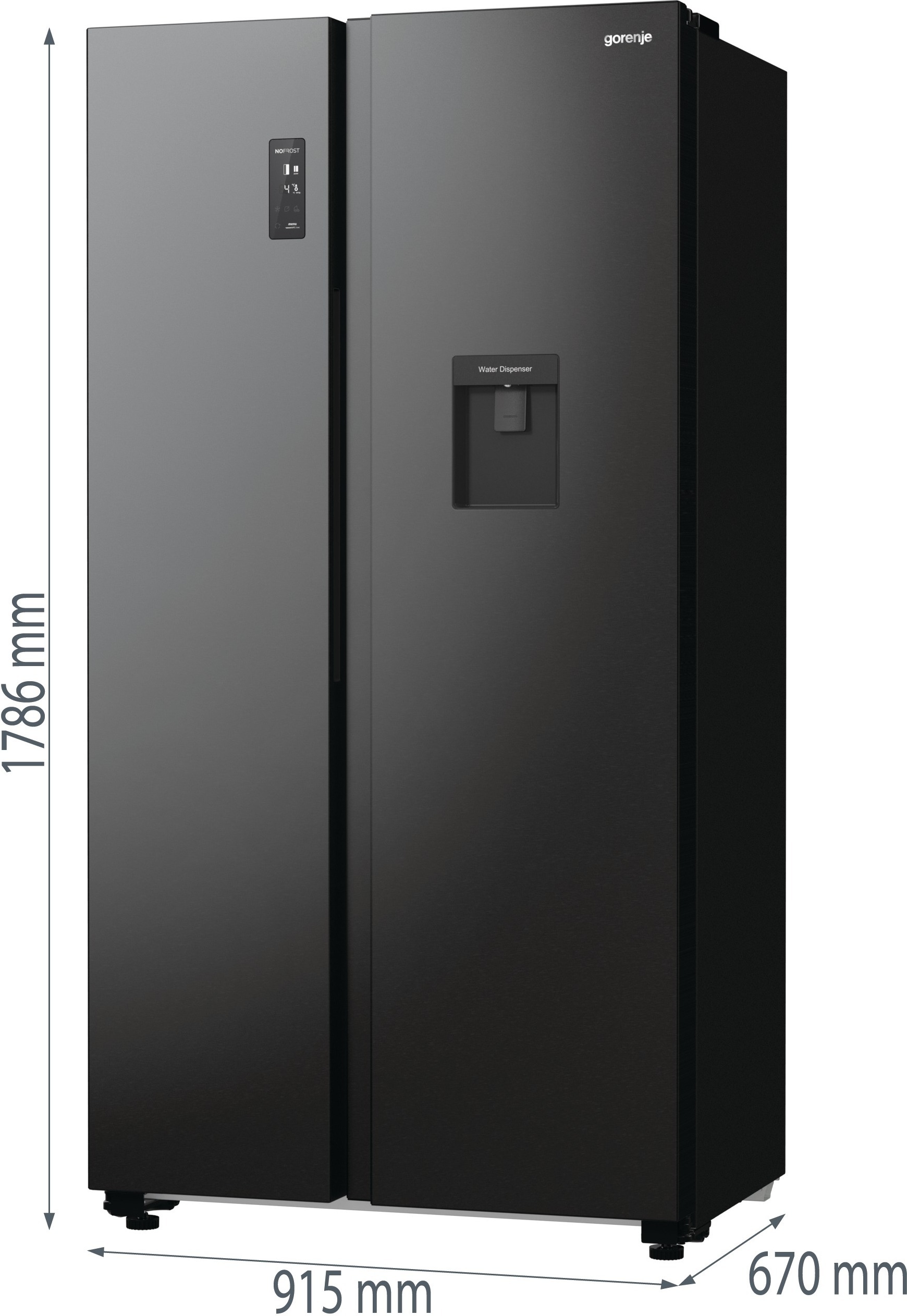 Gorenje NRR9185EABXLWD Side By Side, musta