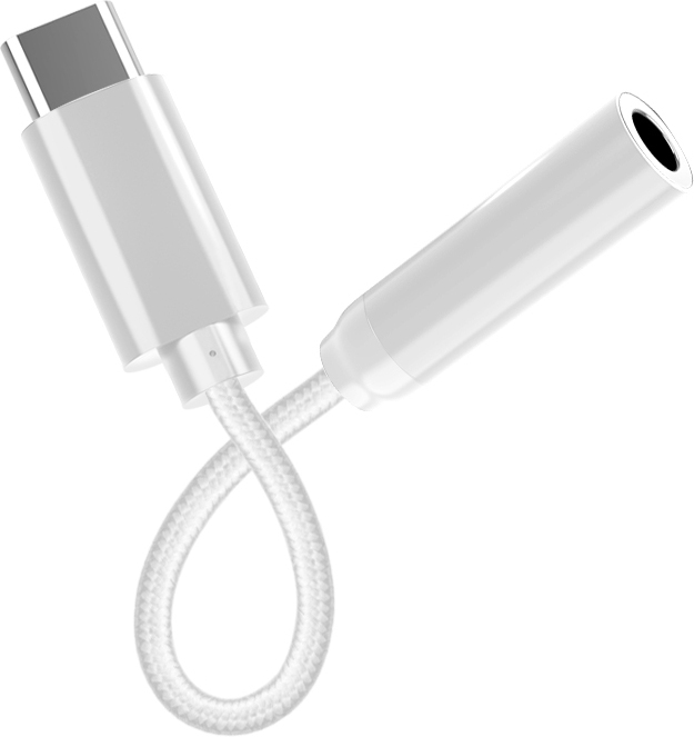Fuj:tech USB-C - 3.5mm -audioadapteri, valkoinen