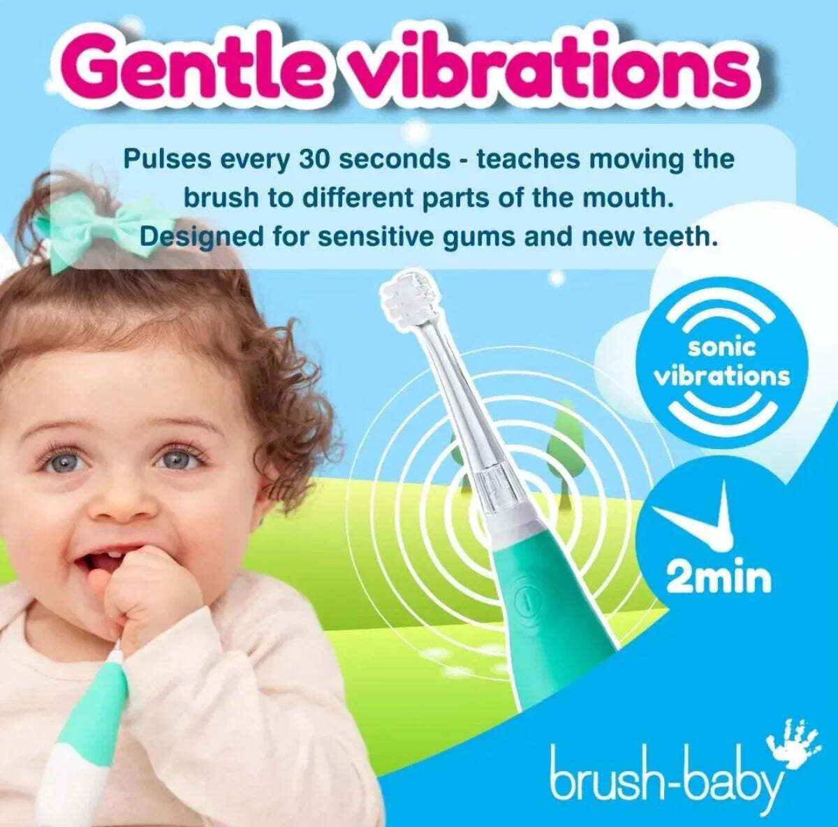 Brush Baby BabySonic vauvasähköhammasharja, vihreä