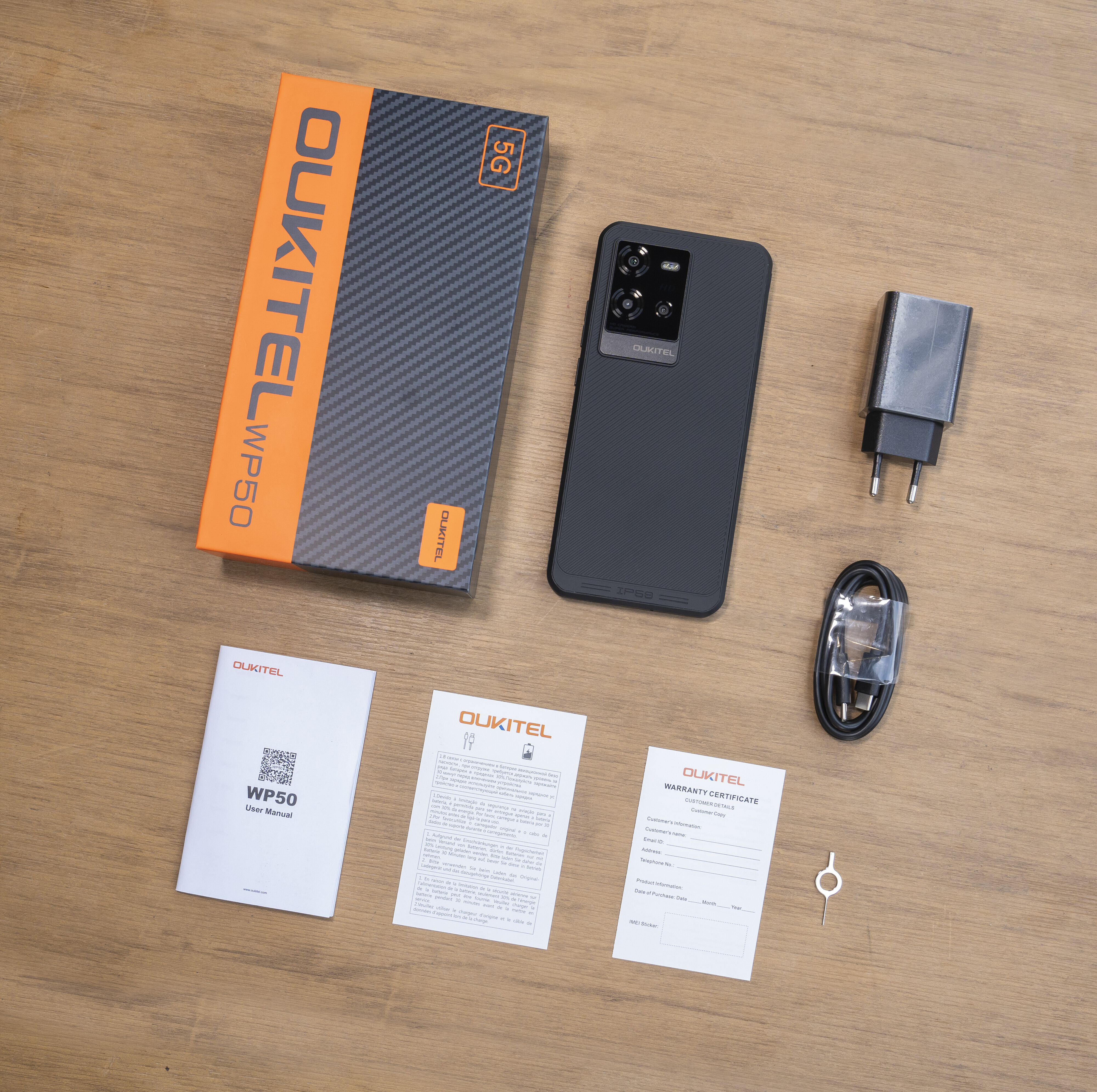 Oukitel WP50 5G -puhelin, 256/4 Gt, musta