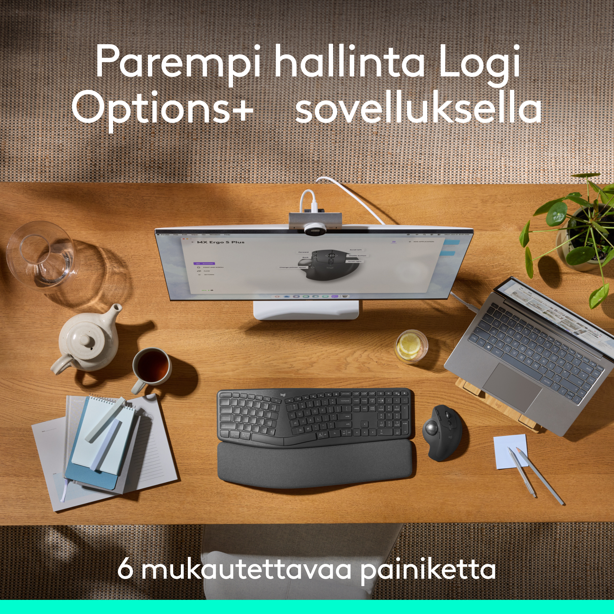 Logitech POP Icon Combo -näppäimistö ja hiiri, grafiitti