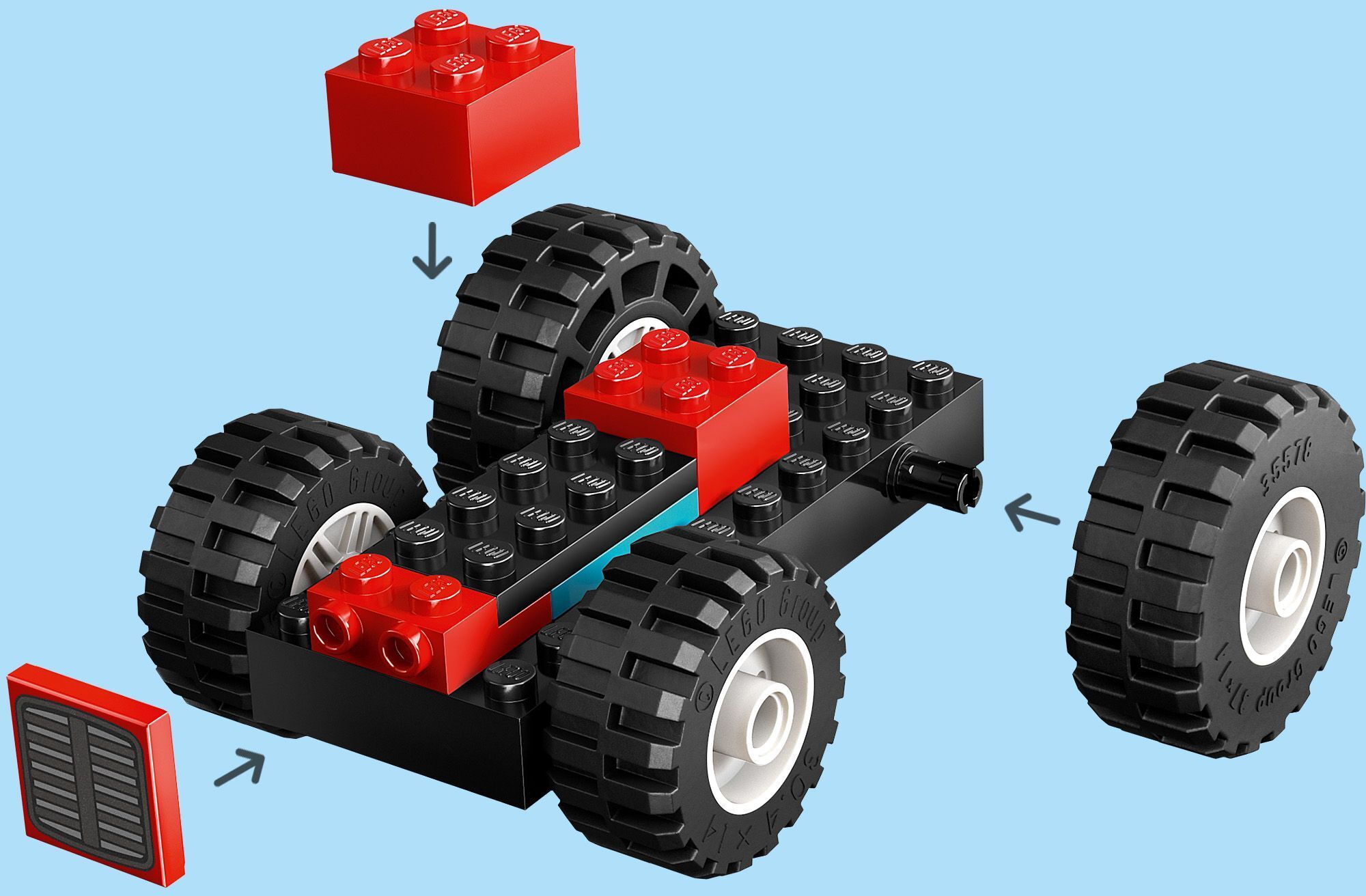 LEGO City 60461 – Maatilan punainen traktori, peräkärry ja lampaat
