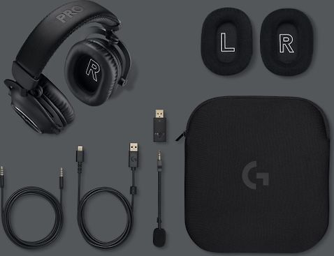 Logitech G PRO X 2 LIGHTSPEED -pelikuulokkeet, musta + kuuloketeline