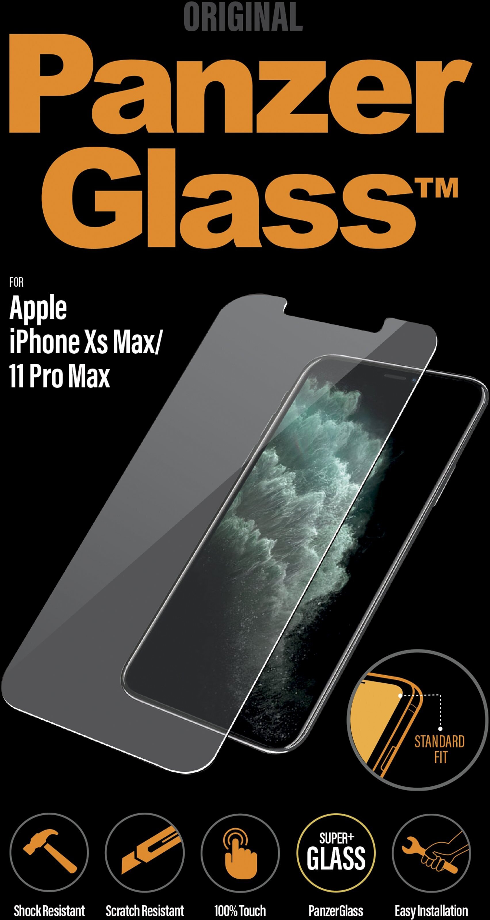 PanzerGlass Case Friendly -panssarilasi, iPhone X / Xs / 11 Pro, musta