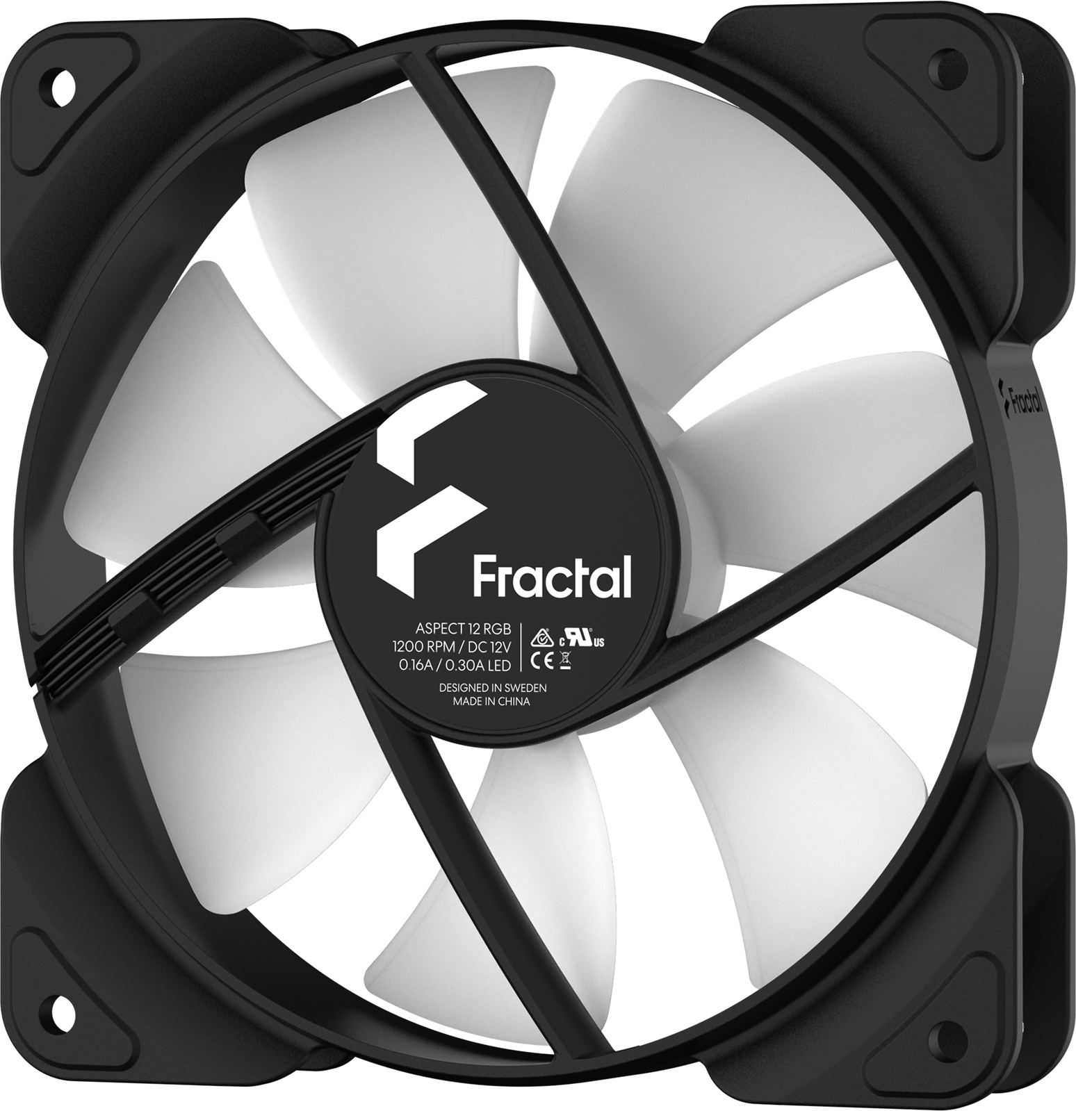 Fractal Design Aspect 12 RGB -tuuletin, 120 mm, musta