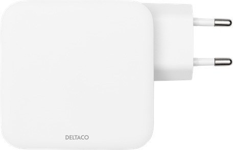 Deltaco USBC-GAN03 100 W  -virtalähde, USB-C PD, valkoinen