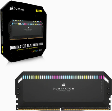 Corsair Dominator Platinum RGB DDR5 5200 MHz CL40 32 Gt -muistimodulipaketti, musta