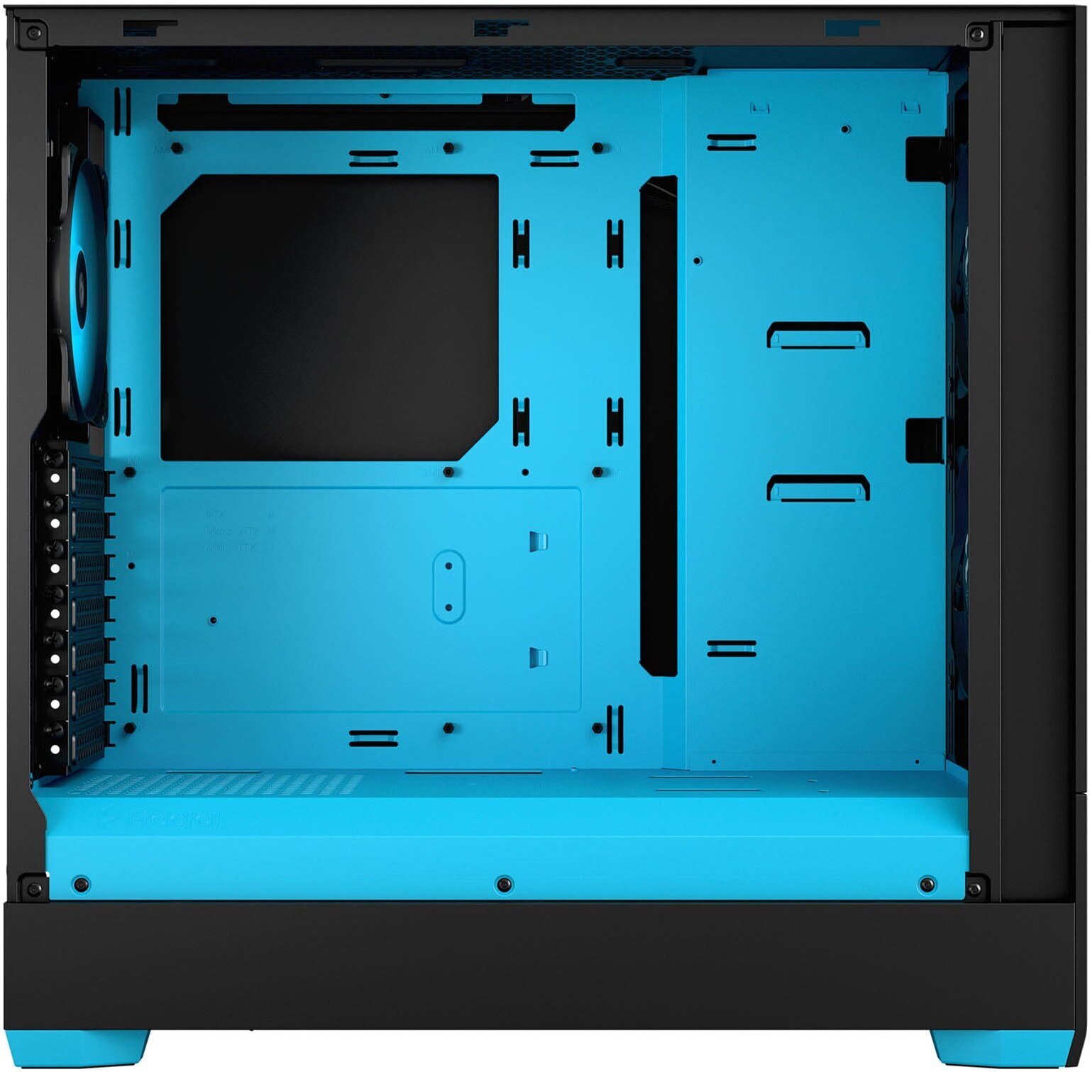 Fractal Design Pop Air RGB Cyan Core TG ATX-kotelo ikkunalla, musta/syaani