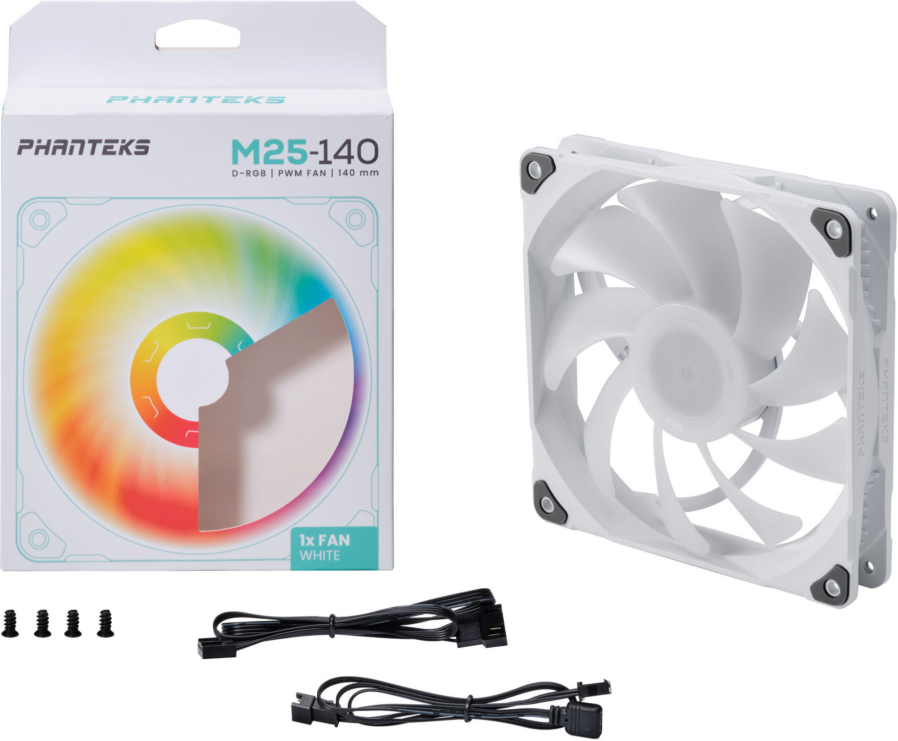 Phanteks M25-140 D-RGB PWM -tuuletin, musta, 140 mm, 3 kpl