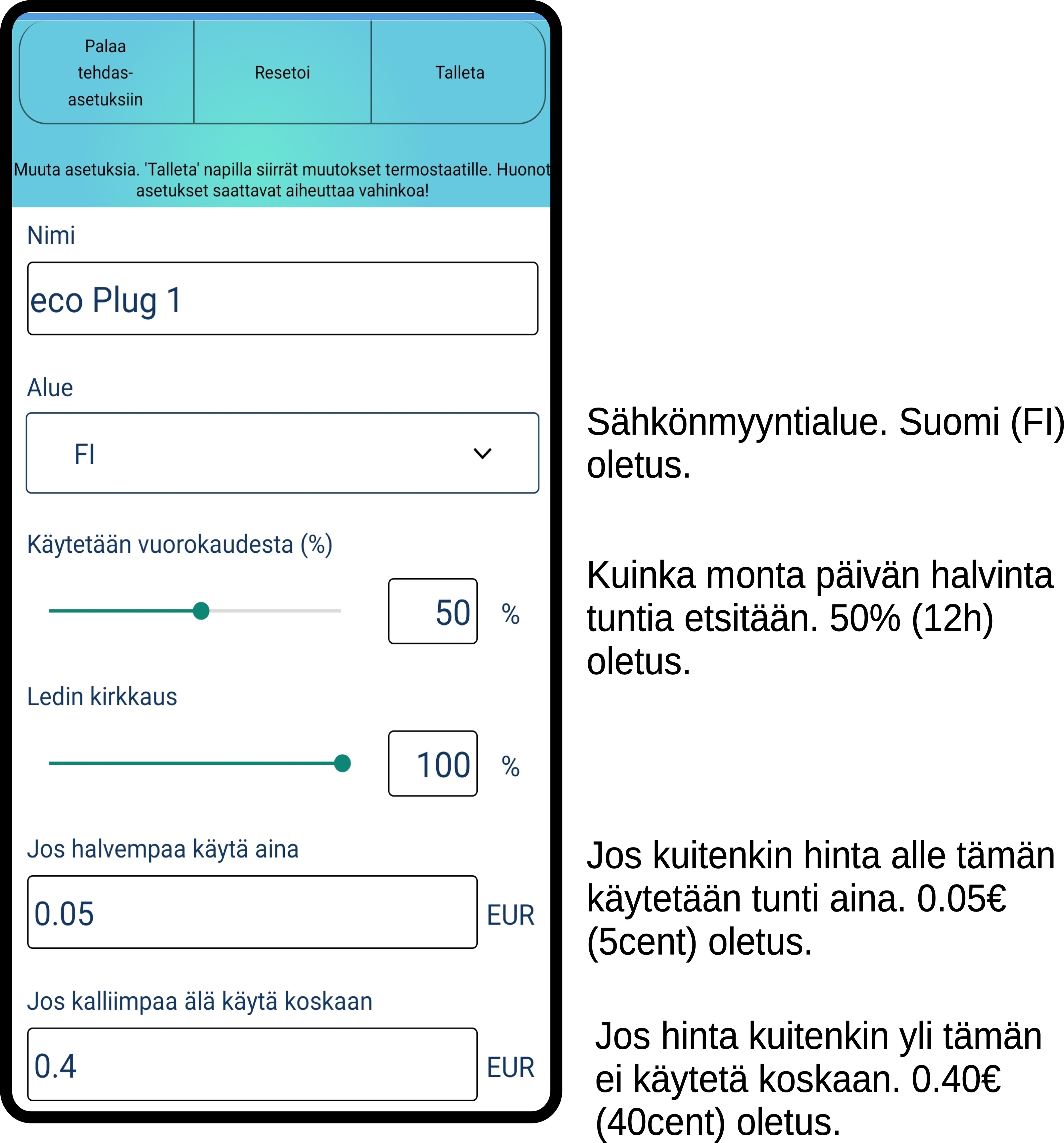 Taelek Tsense eco plug -pörssisähkön optimoiva älypistorasia