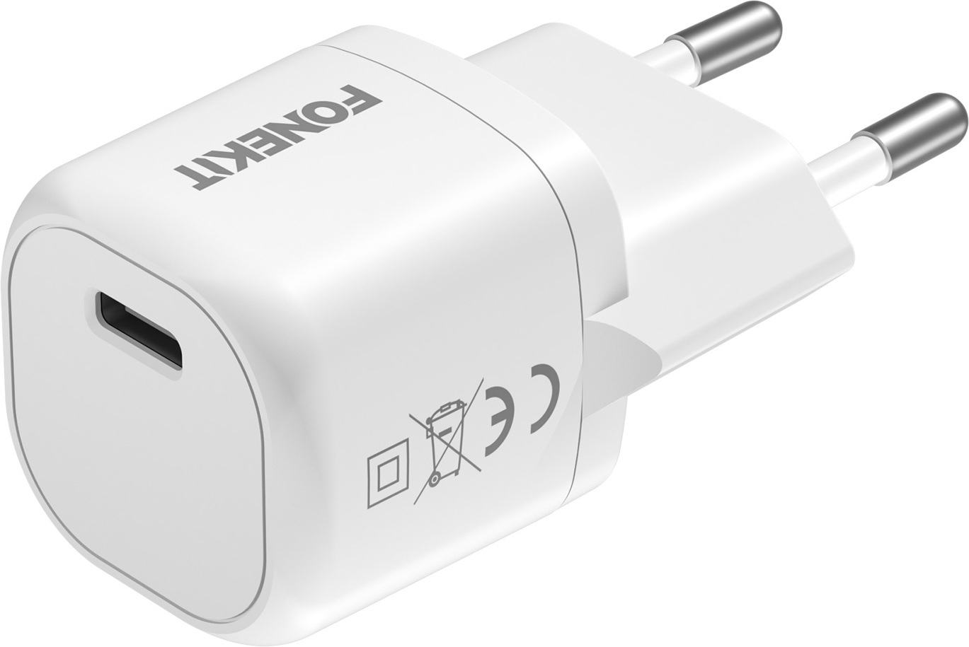 FoneKit Mini 20W -verkkovirtalaturi, USB-C, valkoinen