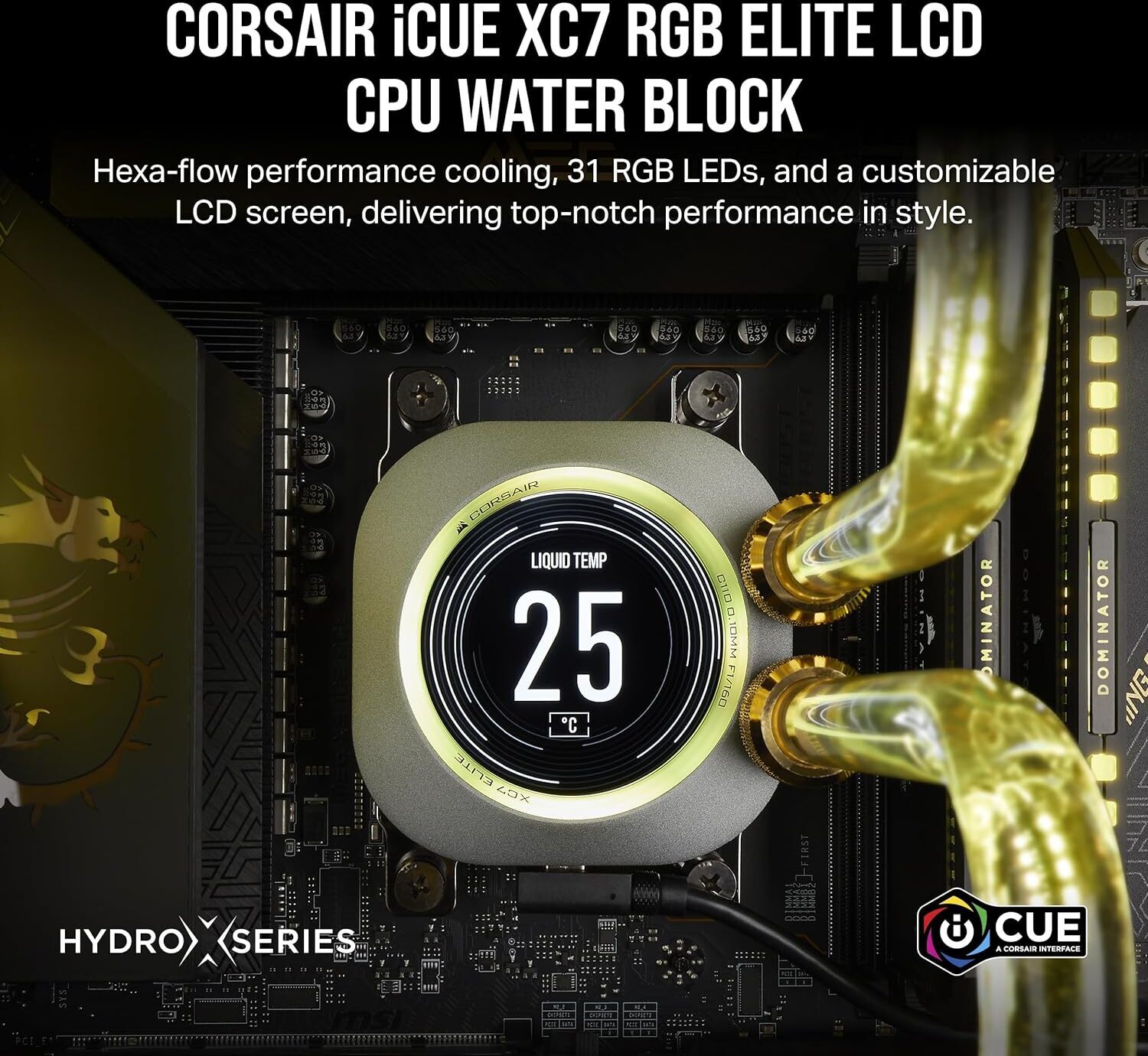 Corsair iCUE XC7 RGB ELITE LCD -vesiblokki prosessorille, harmaa