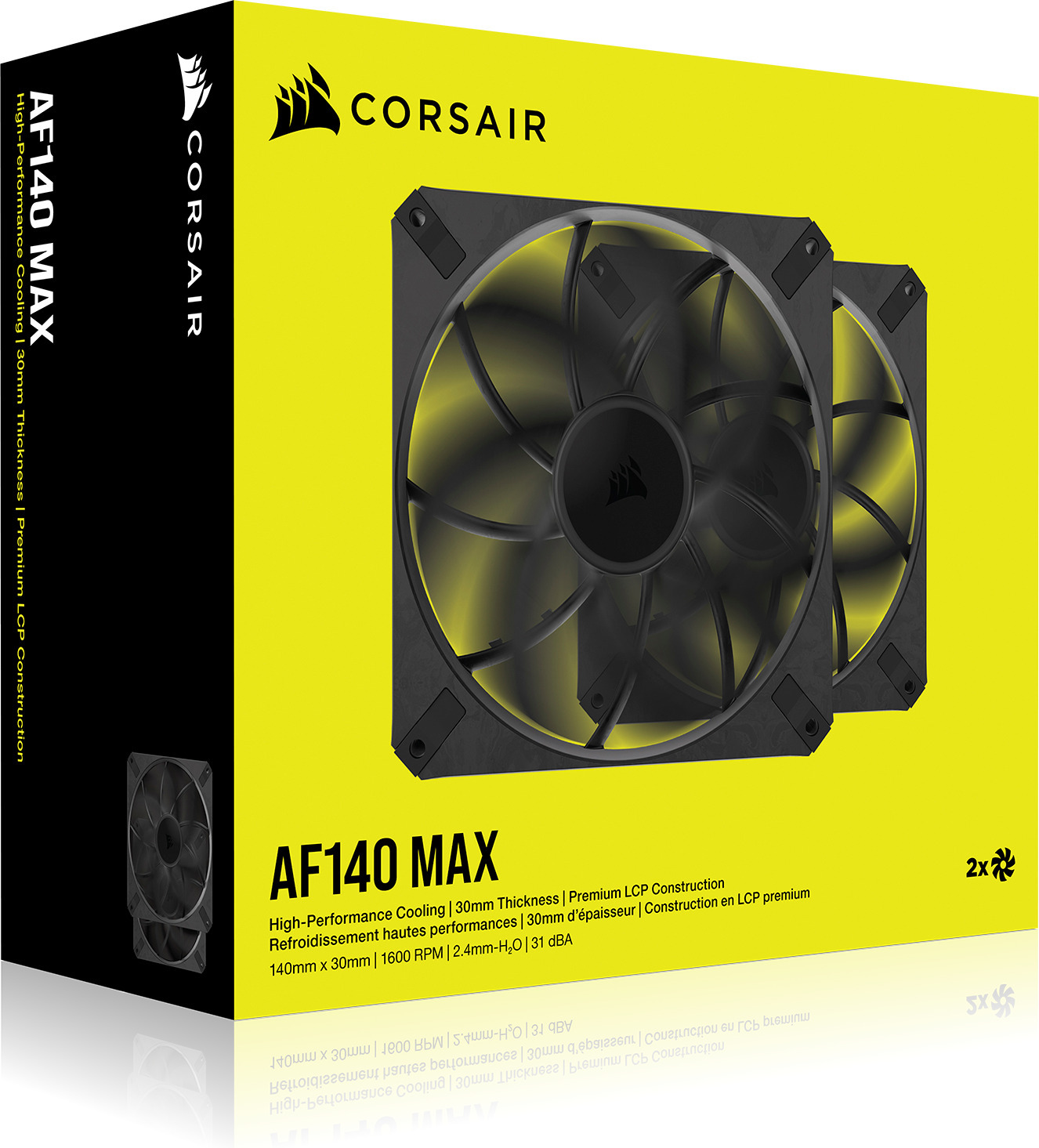 Corsair RS140 MAX PWM -tuuletin, 140 mm, 2-pack