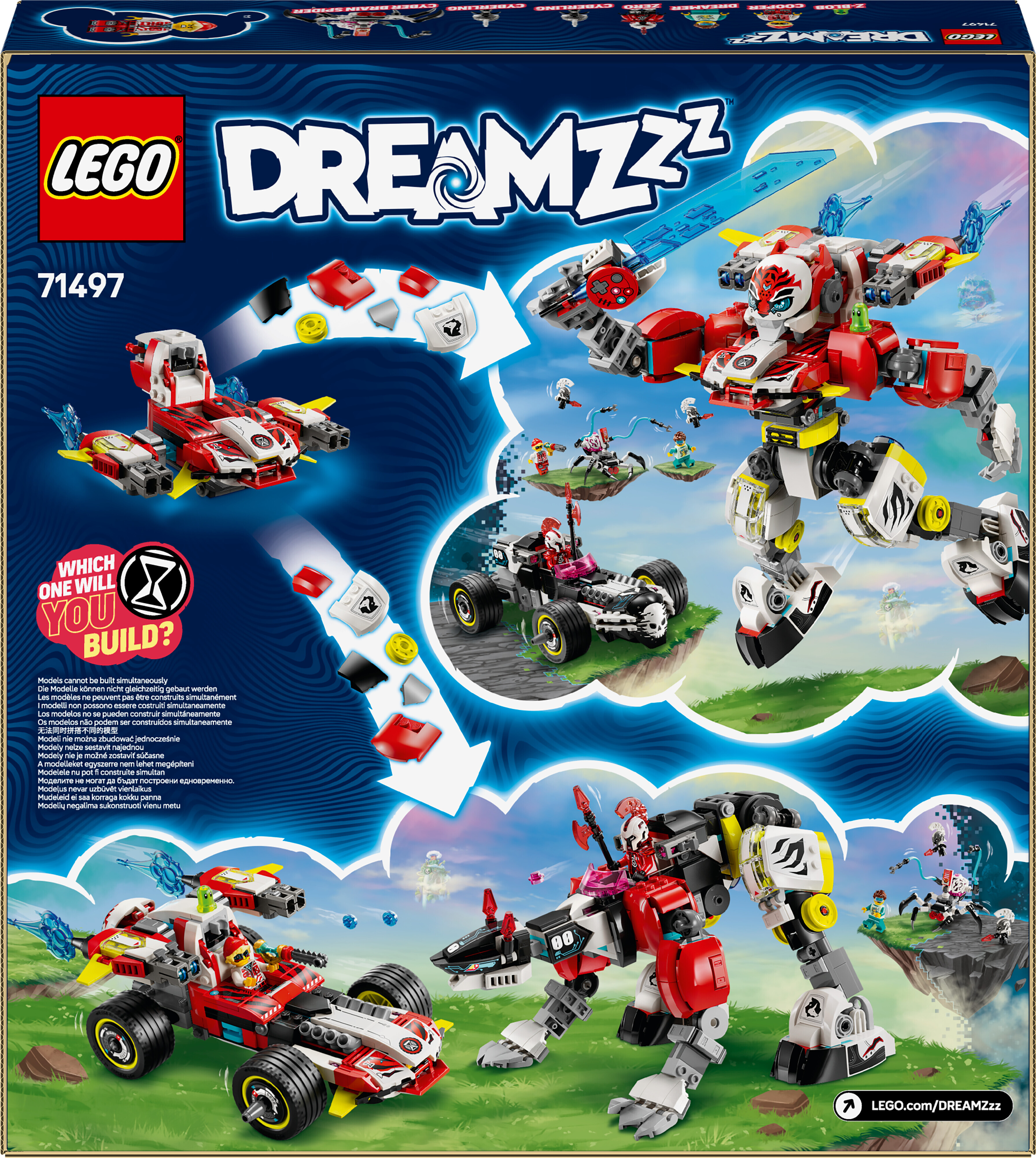 LEGO DREAMZzz 71497 – Cooperin tiikerirobotti ja Zeron hot rod ‑auto