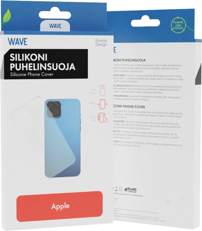 Wave silikonisuojus iPhone 6 / 6s / 7 / 8 / SE, läpinäkyvä