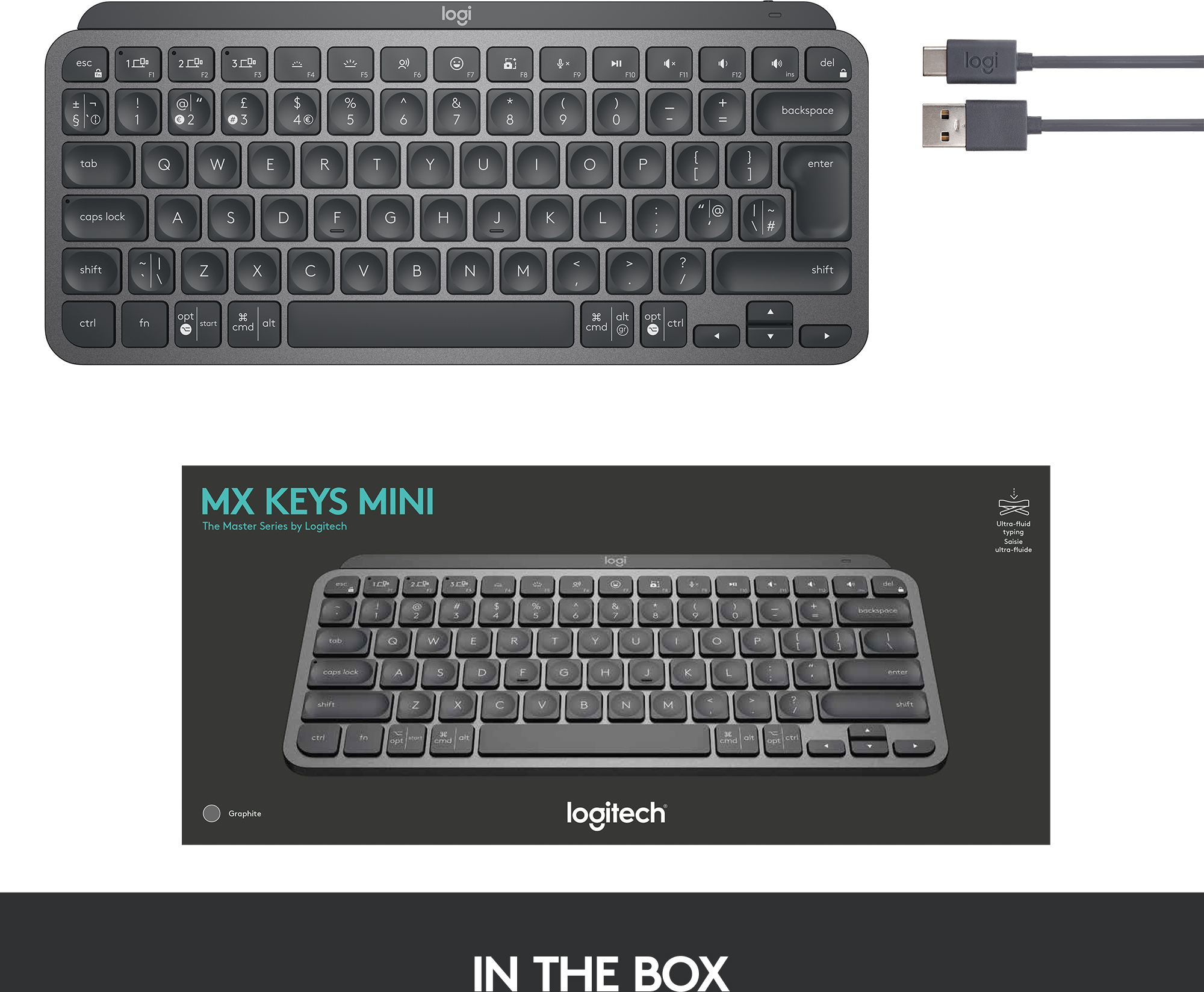 Logitech MX Keys Mini -näppäimistö, musta