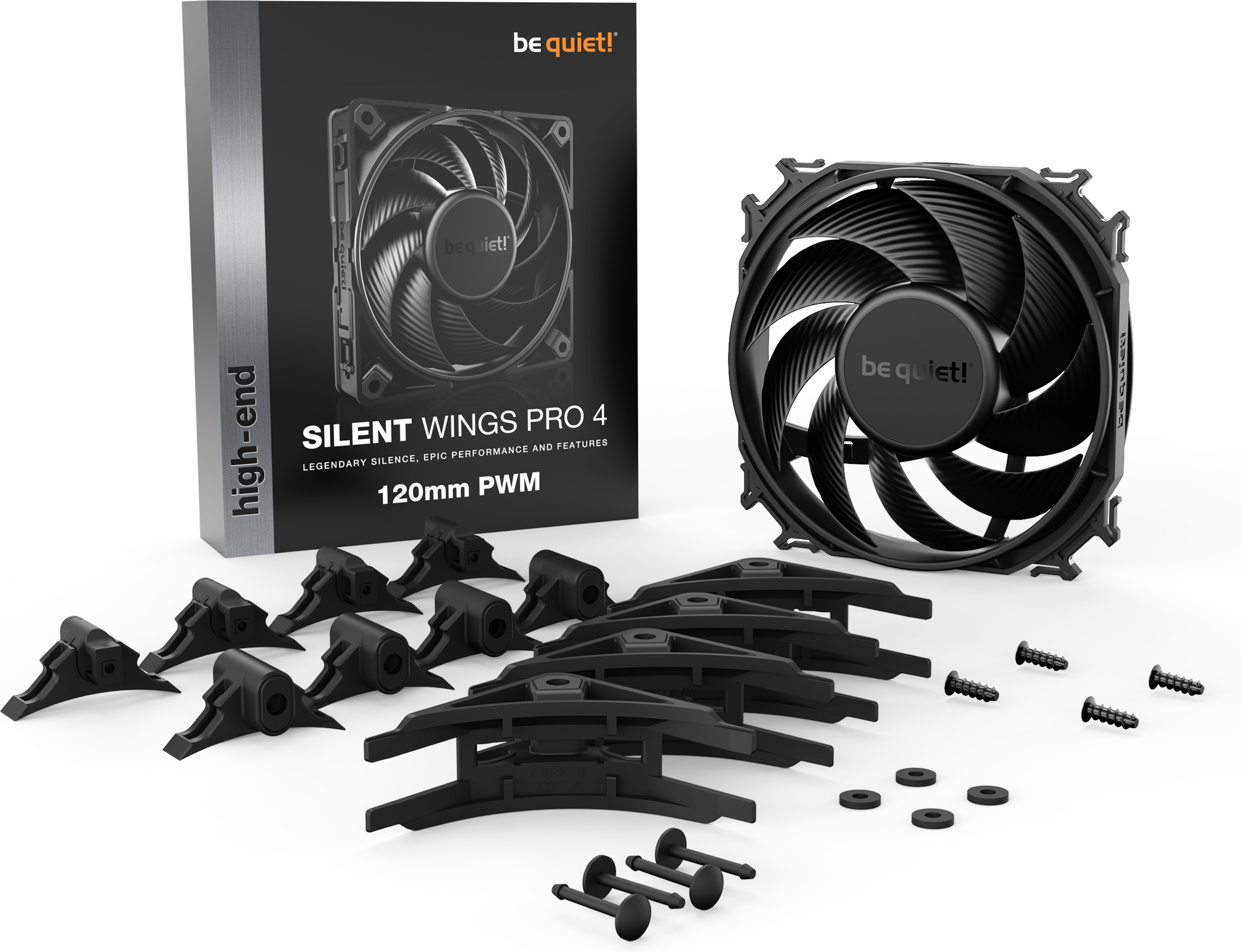 be quiet! Silent Wings Pro 4 PWM -tuuletin, 120 mm