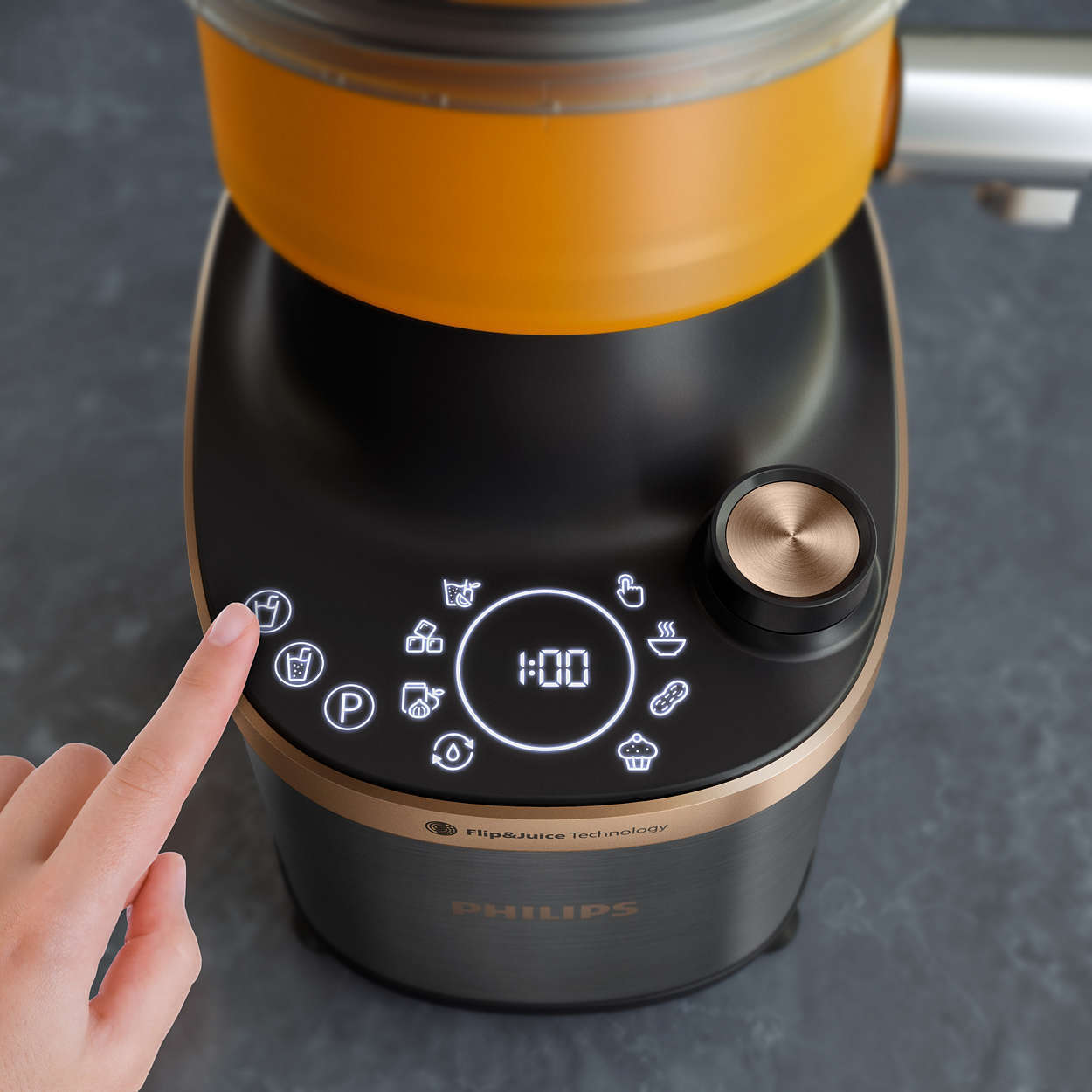 Philips Flip&Juice HR3770/00 -tehosekoitin mehulingolla
