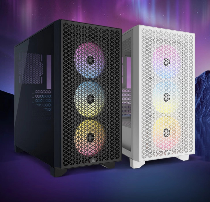 Corsair 3000D RGB Airflow Mid Tower ATX-kotelo ikkunalla, musta