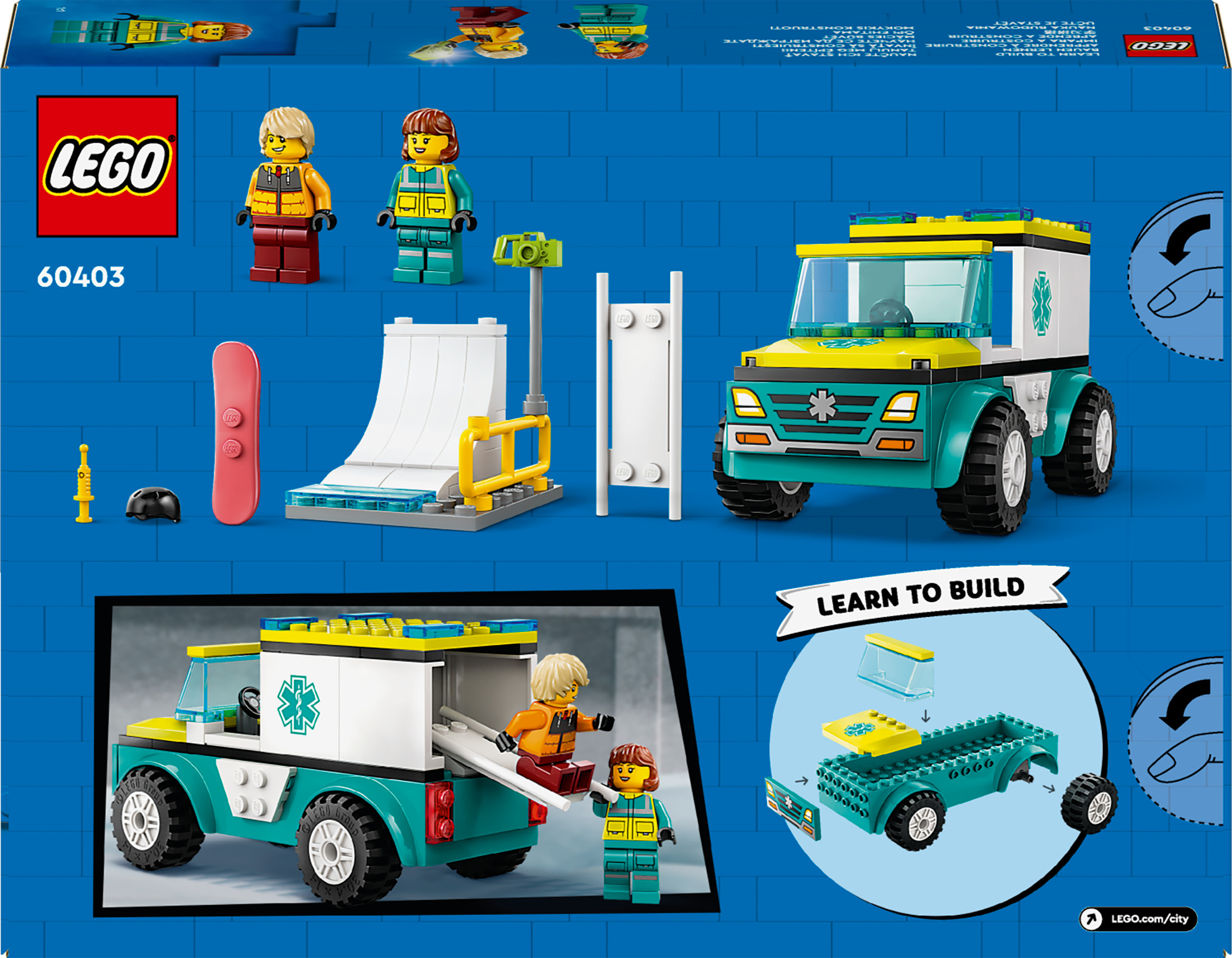 LEGO City Great Vehicles 60403  - Ambulanssi ja lumilautailija