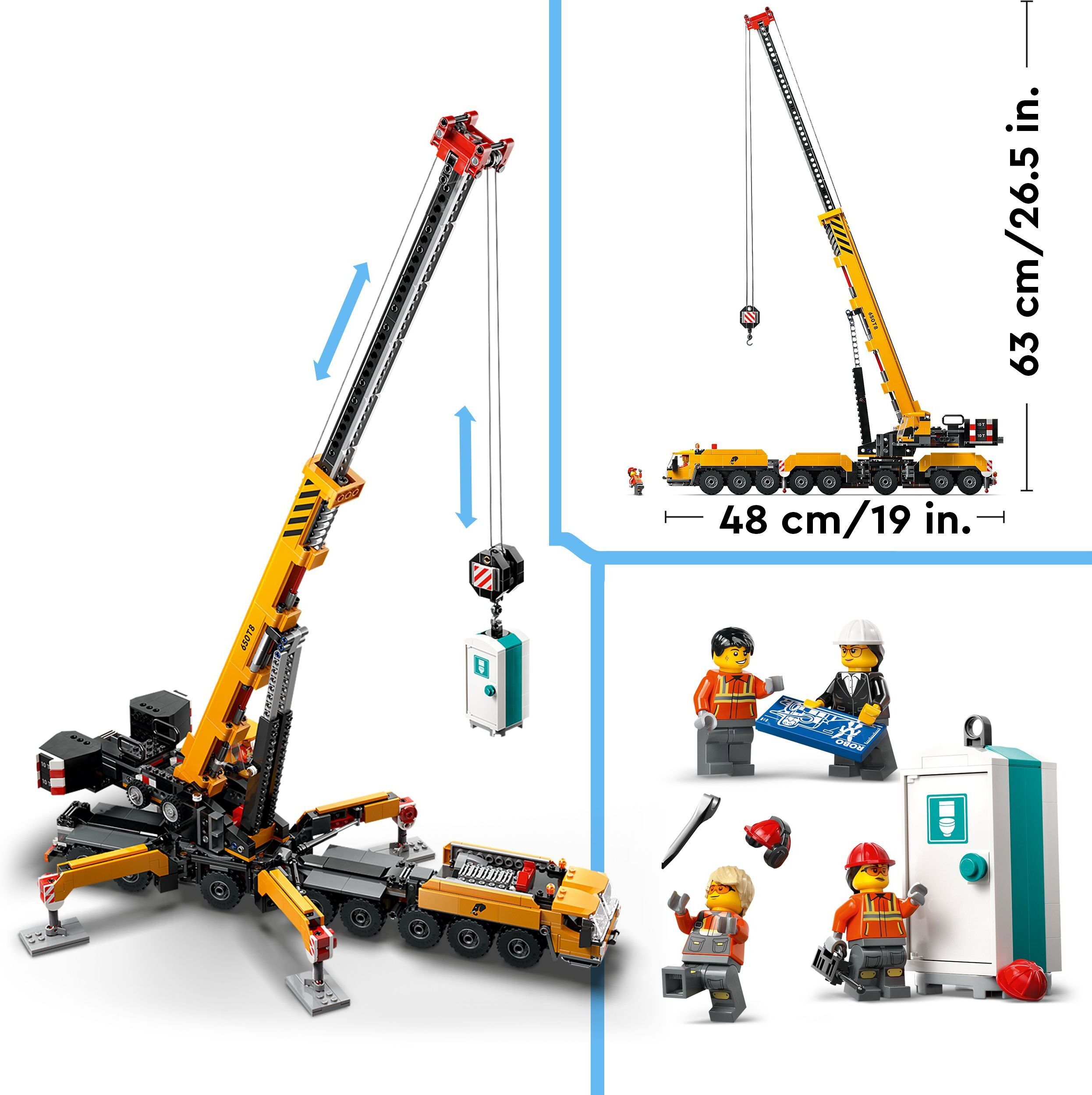 LEGO City Big Vehicles 60409  - Keltainen ajettava rakennusnosturi