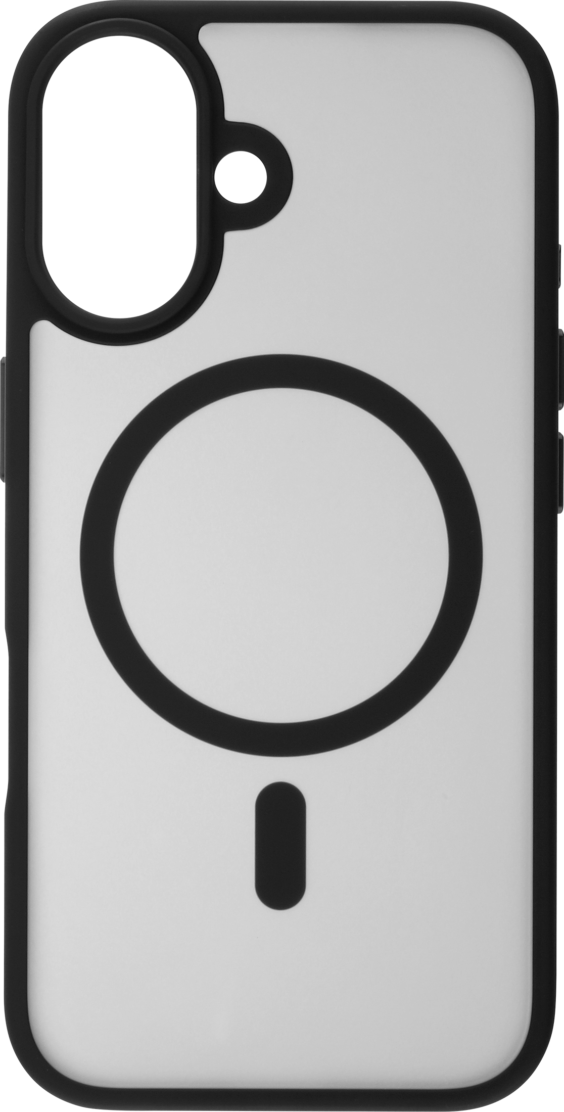 FoneKit MagSafe-yhteensopiva Soft Touch -suojakuori, iPhone 16, musta/harmaa