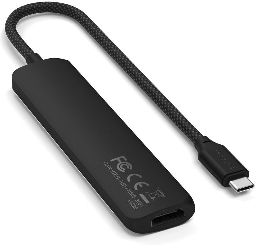 Satechi 6-in-1 USB-C Slim Multiport -adapteri, musta