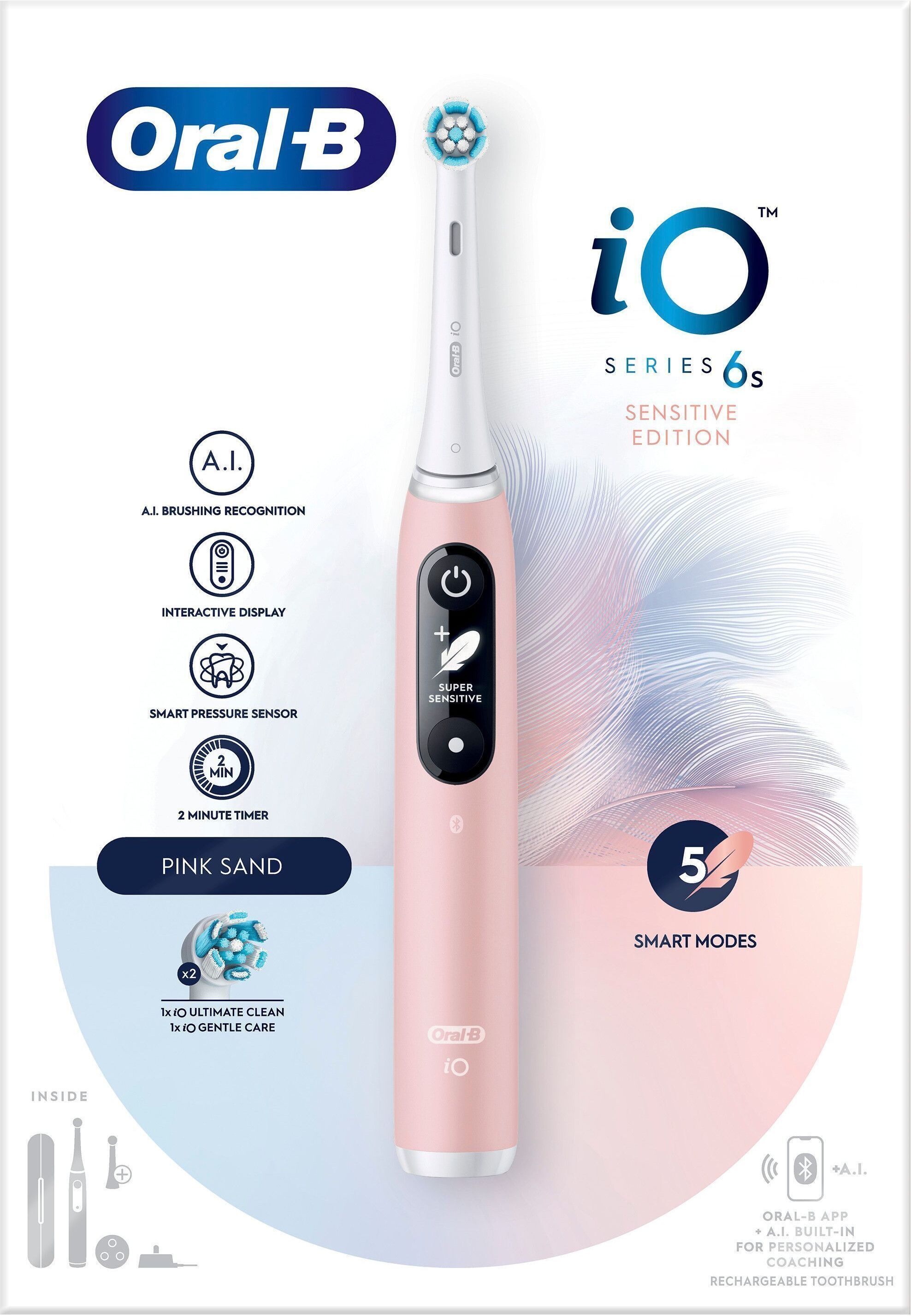 Oral-B iO Series 6s -sähköhammasharja, Sensitive Pink