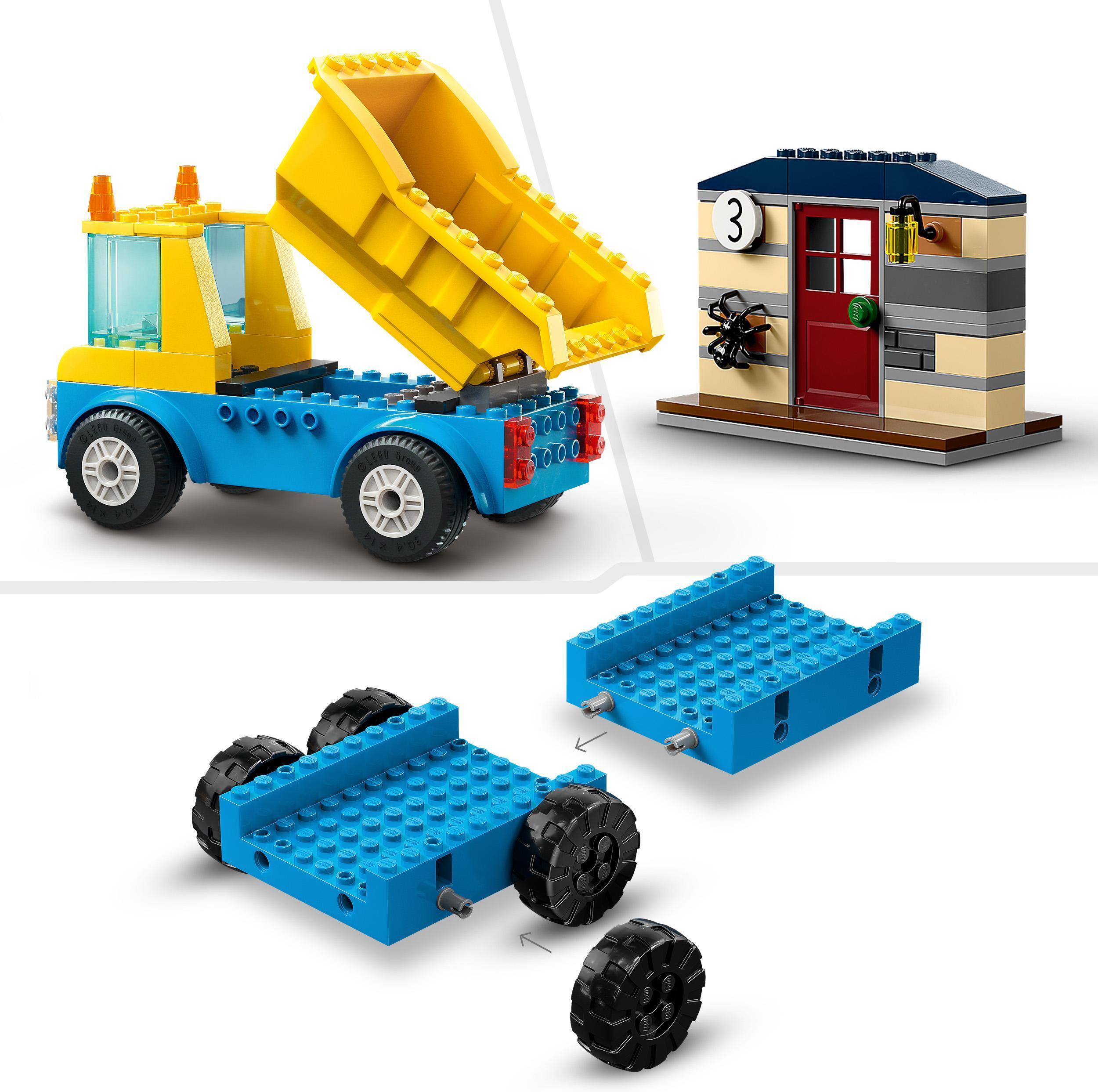 LEGO City Great Vehicles 60391 - Rakennustyömaan ajoneuvot, nosturi ja purkupallo