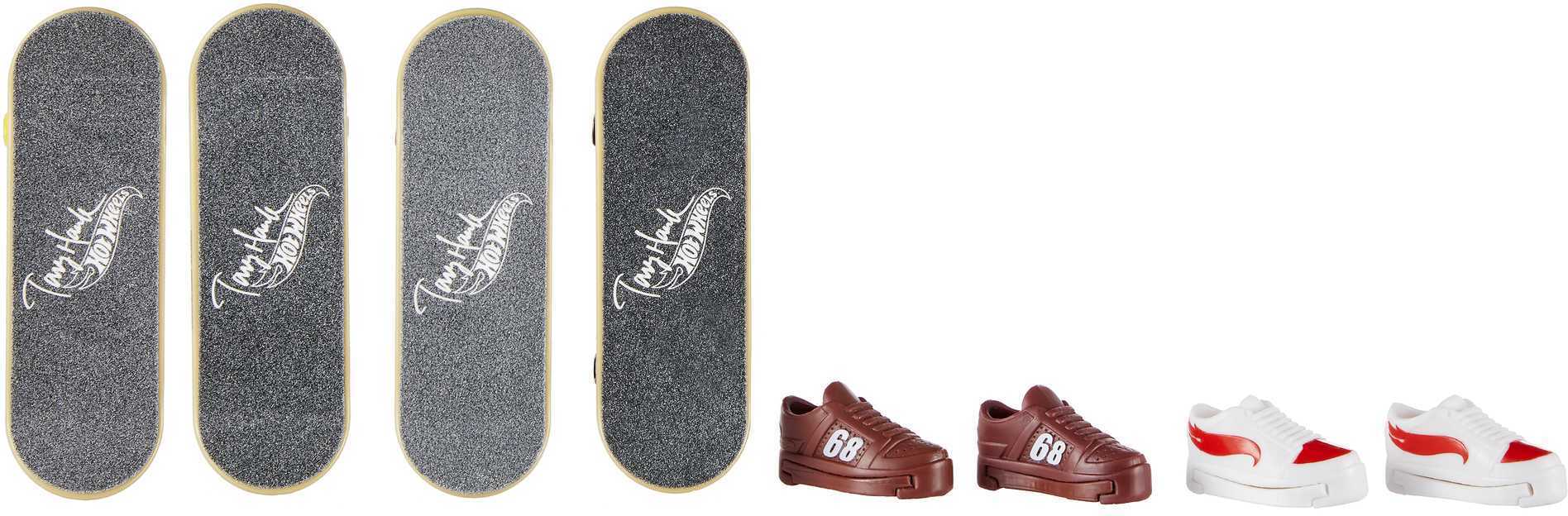 Hot Wheels Skate Fingerboard & Shoe - sormiskeittilauta, 4 kpl
