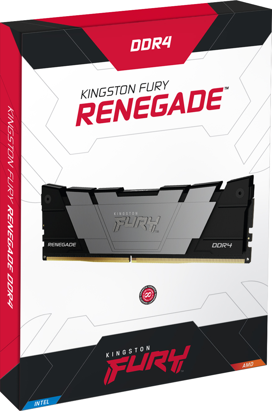 Kingston FURY Renegade DDR4 3200 MHz CL16 32 Gt -muistimodulipakkaus, musta/hopea