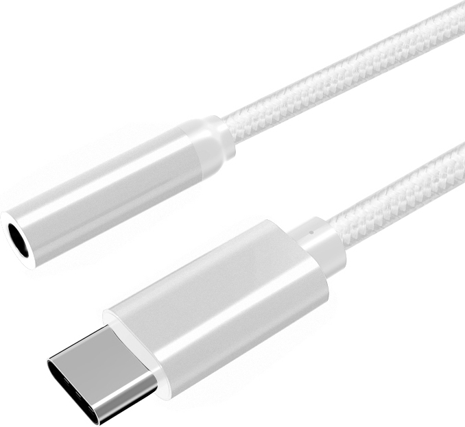 Fuj:tech USB-C - 3.5mm -audioadapteri, valkoinen