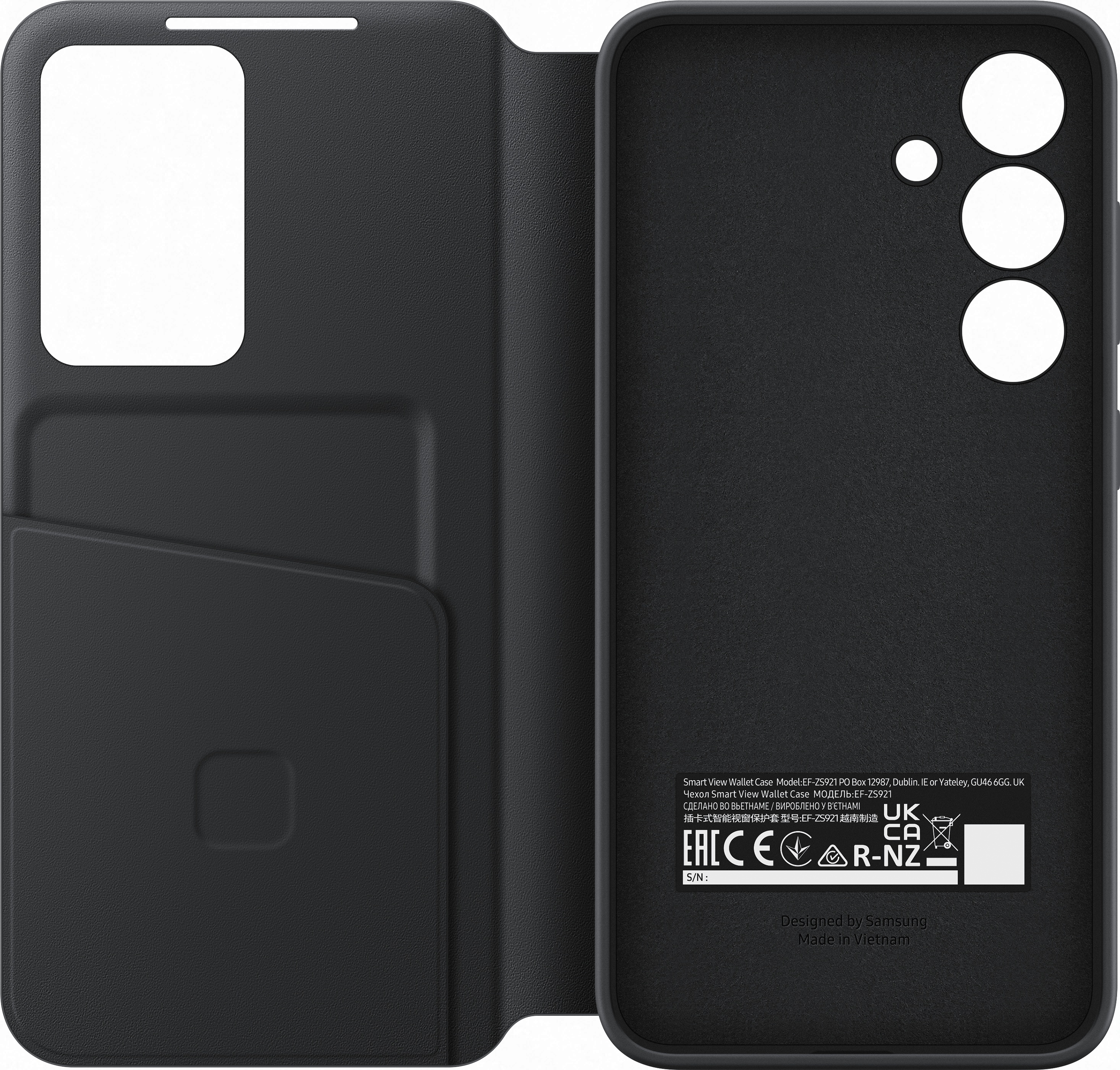 Samsung Galaxy S24 Smart View Wallet Cover -suojakotelo, musta