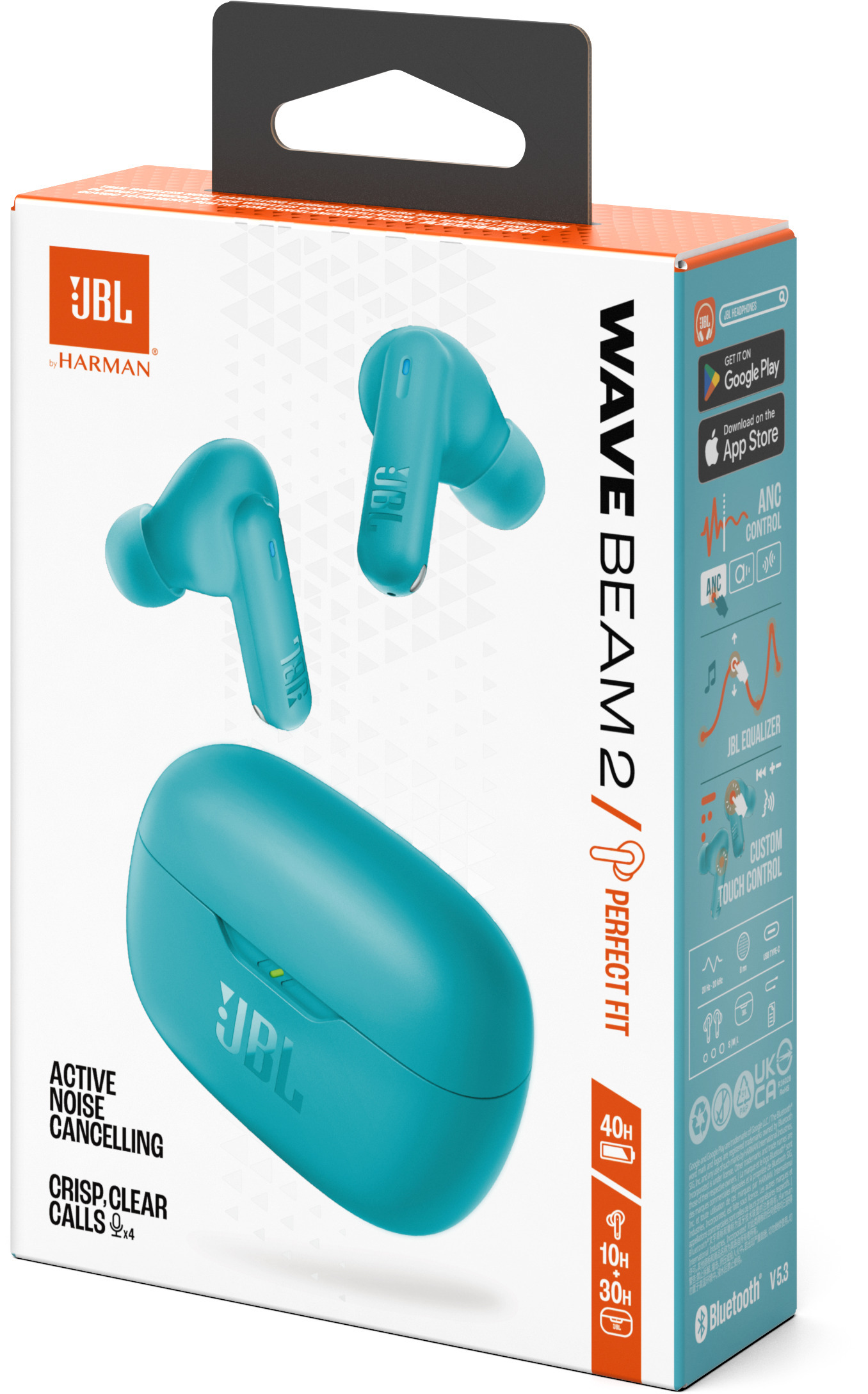 JBL Wave Beam 2 nappikuulokkeet aktiivisella melunvaimennuksella, pinkki