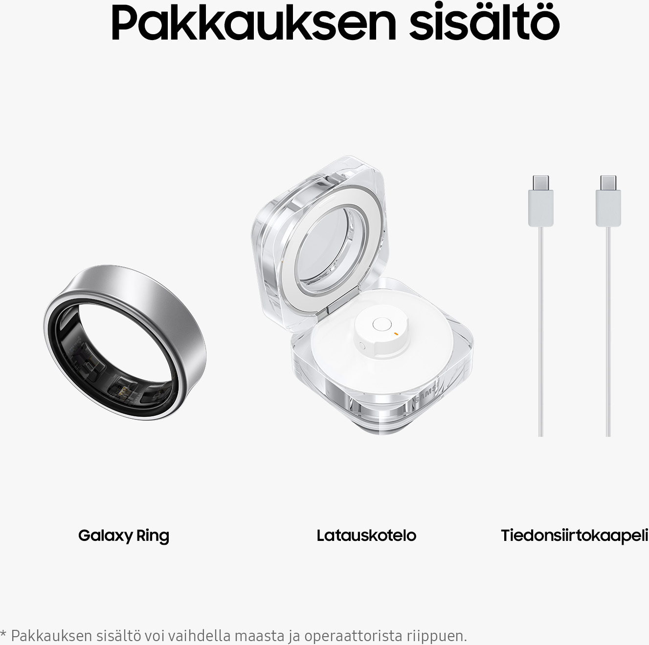 Samsung Galaxy Ring älysormus, Titanium Silver, koko 14