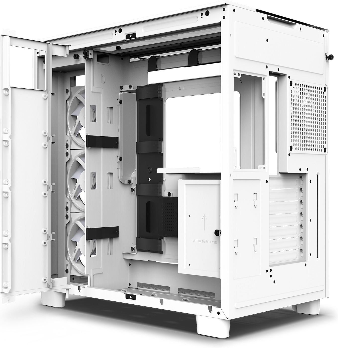 NZXT H9 Elite ATX-kotelo ikkunalla, valkoinen