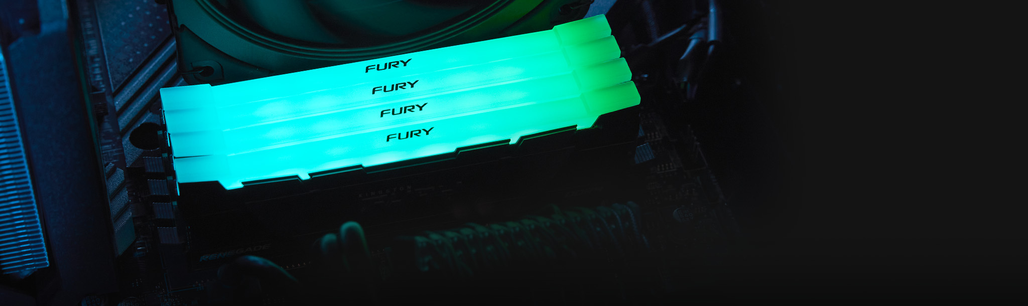 Kingston FURY Renegade RGB DDR4 3600 MHz CL16 32 Gt -muistimodulipakkaus, musta/hopea