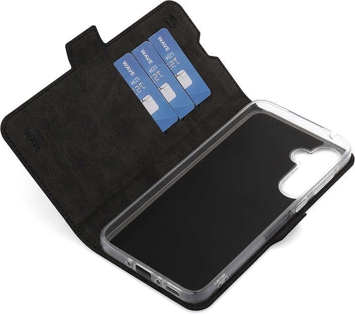 Wave BookCase -suojakuori, Samsung Galaxy A35 5G, musta
