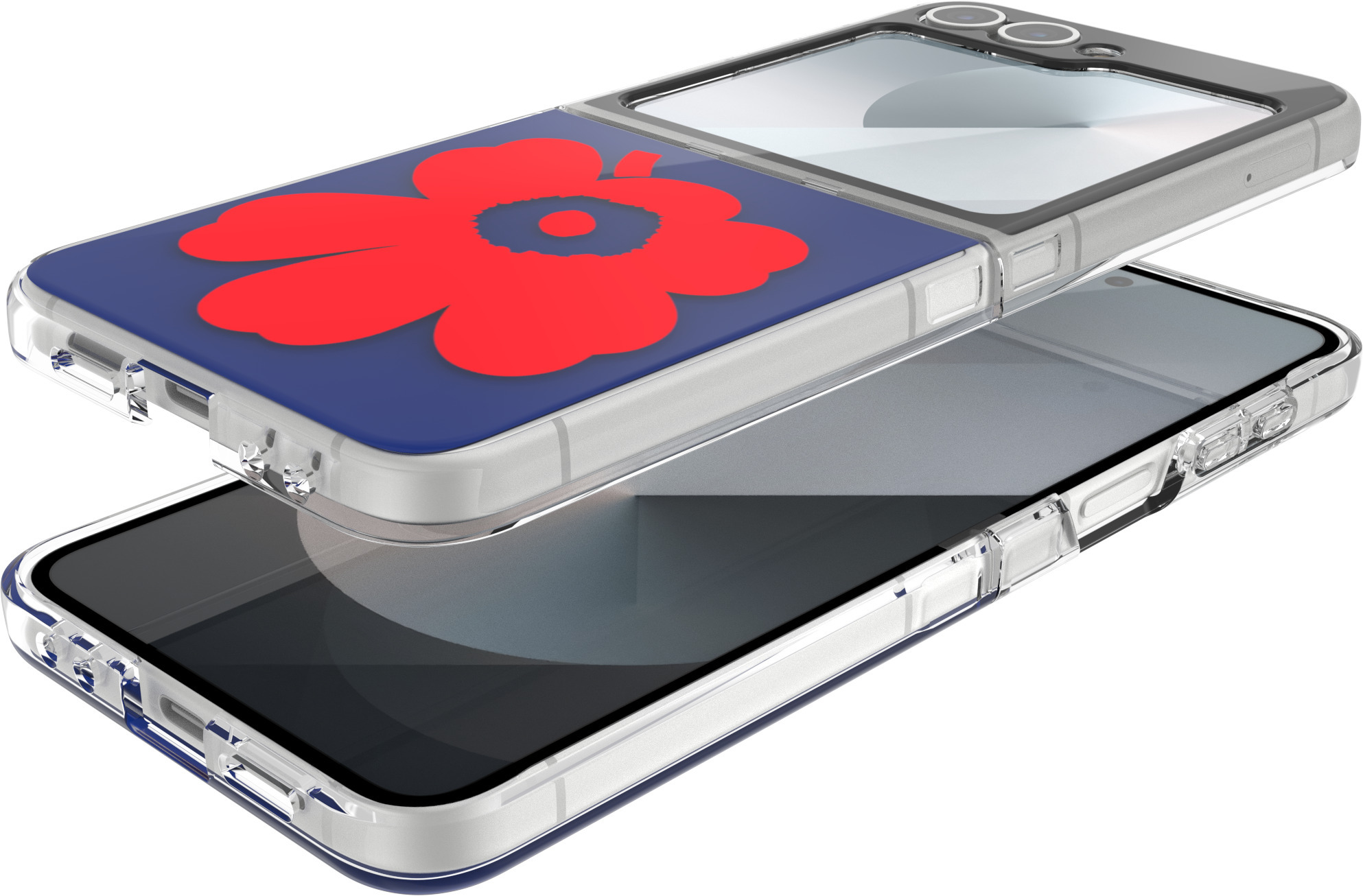 Samsung x Marimekko Dual Layer Case -suojakuori, Samsung Galaxy Z Flip6, sininen/punainen