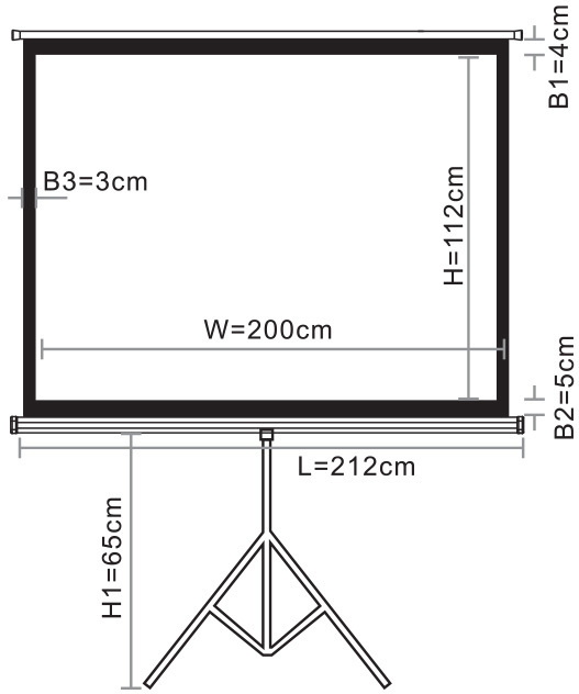 Leinwand Tripod 90" 16:9 -kannettava valkokangas