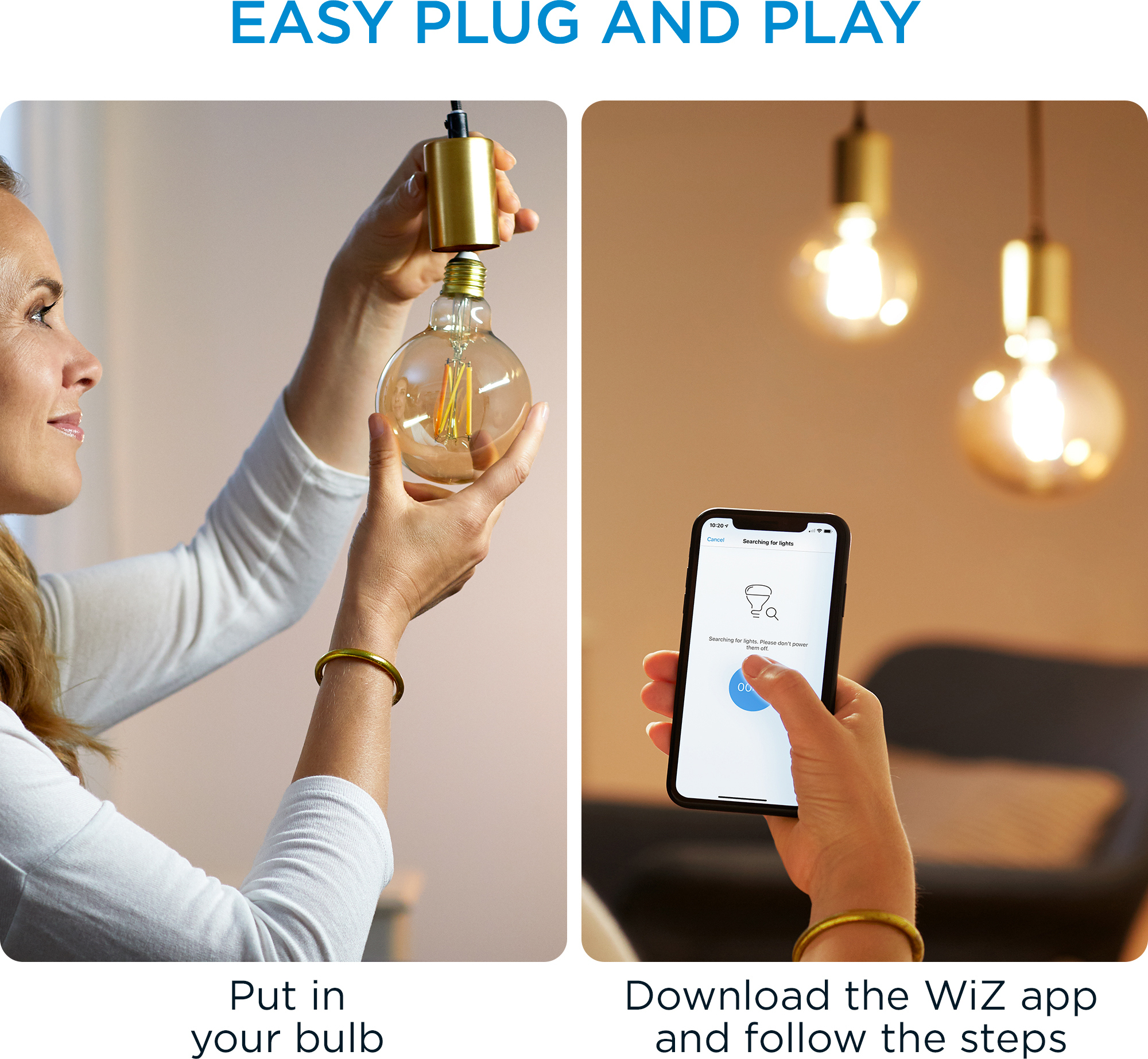 WiZ älylamppu, E14, meripihkan sävyinen lasi, tunable white - valkoisen valon sävyt, Wi-Fi, 2000-5000 K, 370 lm