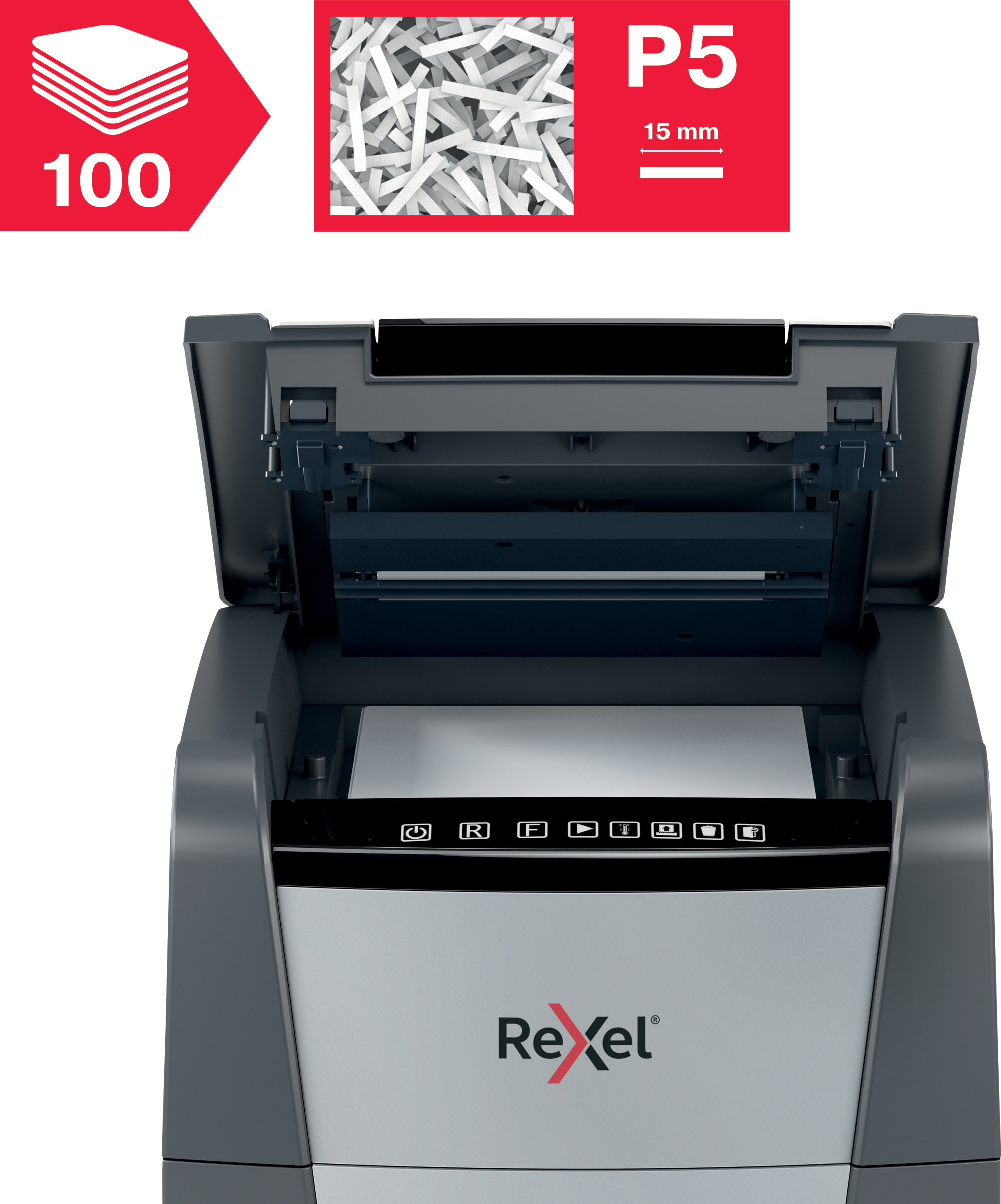 Rexel Optimum 100M automaattinen -paperisilppuri, P5