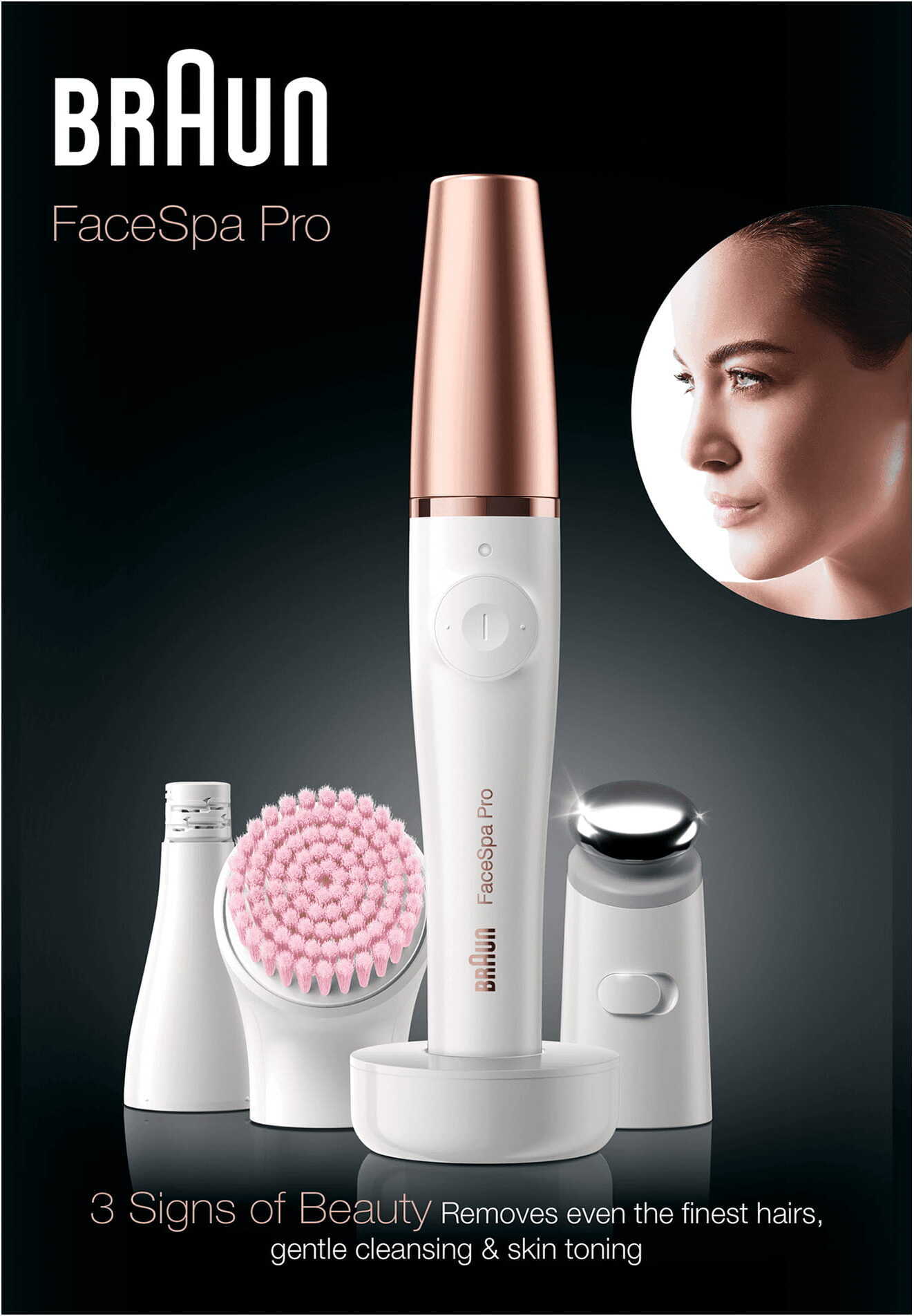 Braun FaceSpa Pro 912 -kasvoepilaattori, valkoinen/pronssi