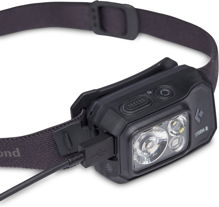 Black Diamond Storm 500-R -otsalamppu, 500 lm, musta