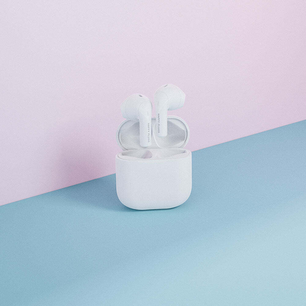 Happy Plugs Joy -nappikuulokkeet, valkoinen